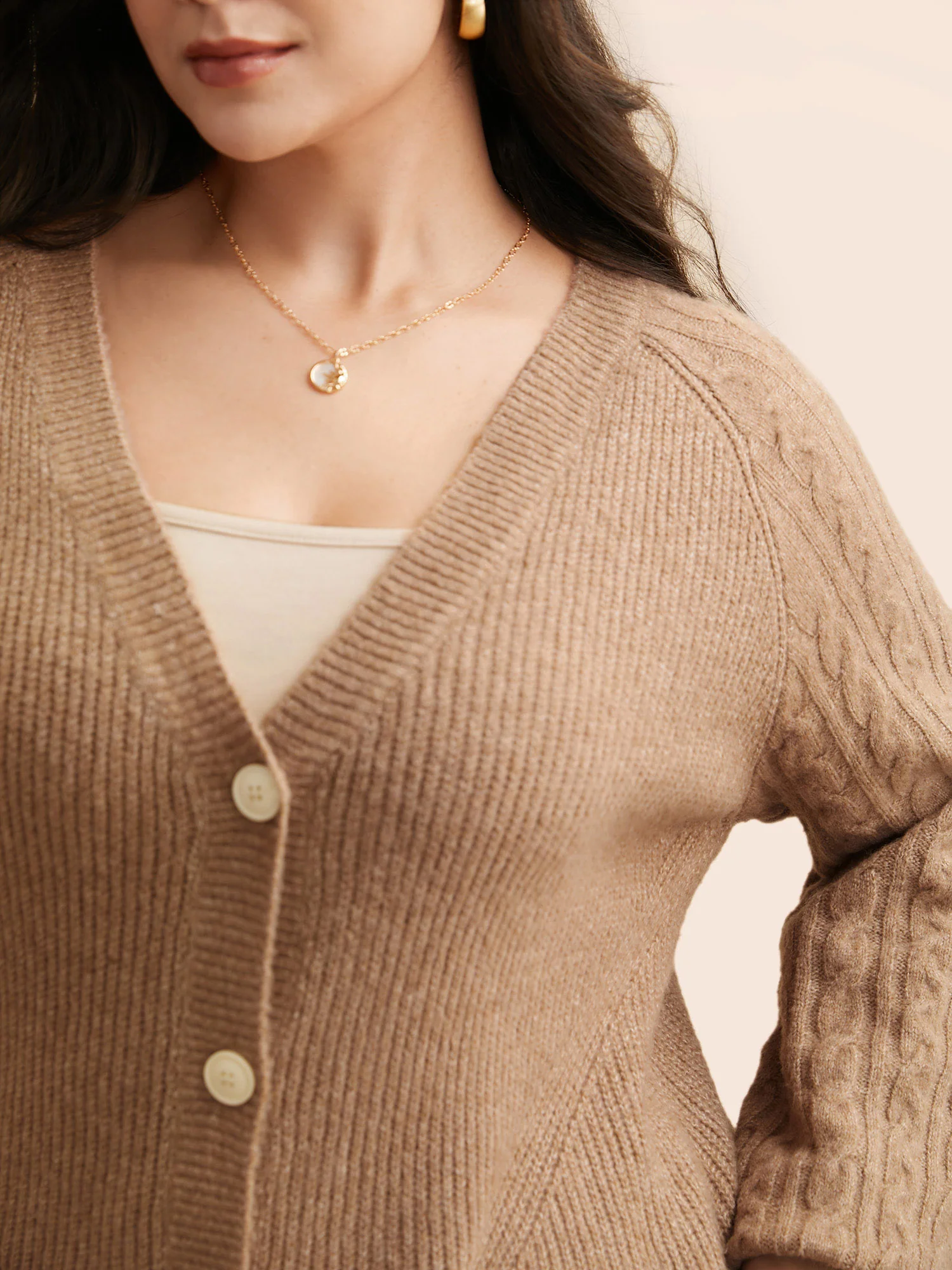 Air Cozy Cable Knit Cardigan - Image 5