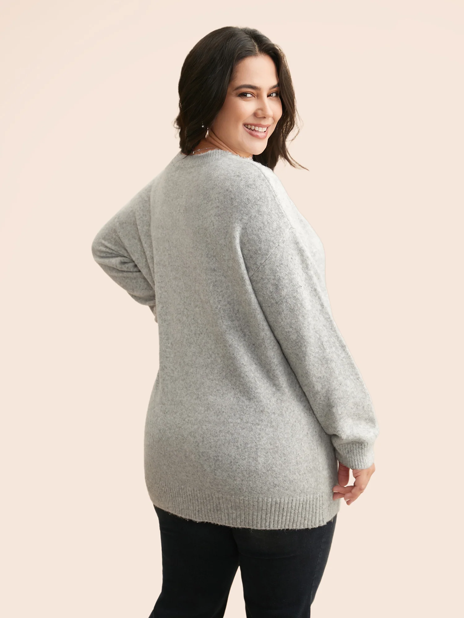 Airy Cozy Drop Shoulder Wool Pullover - Image 4