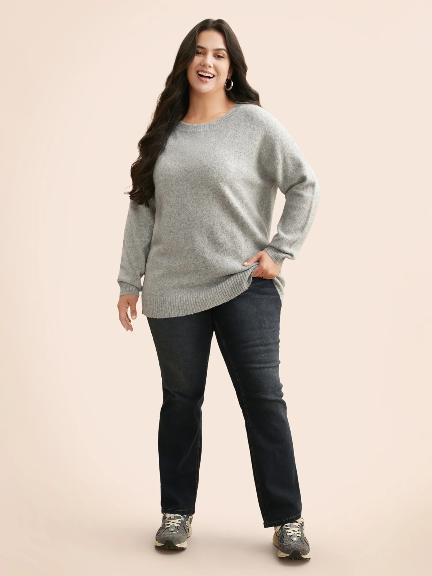 Airy Cozy Drop Shoulder Wool Pullover - Image 5