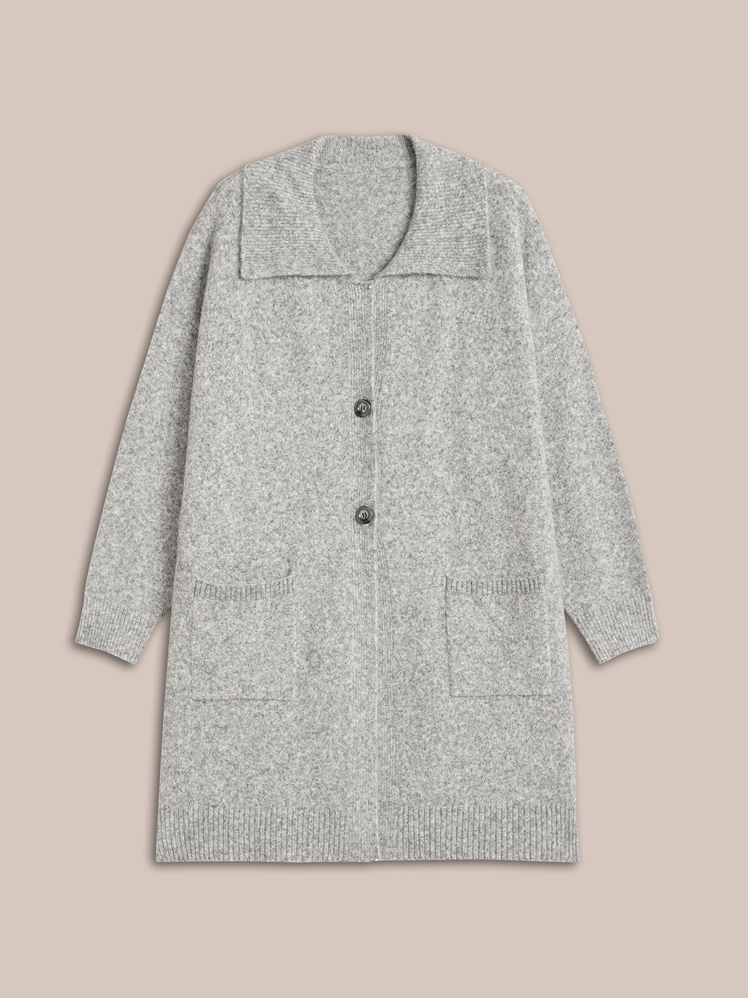 Airy Cozy Lapel Collar Pocket Wool Cardigan - Image 8