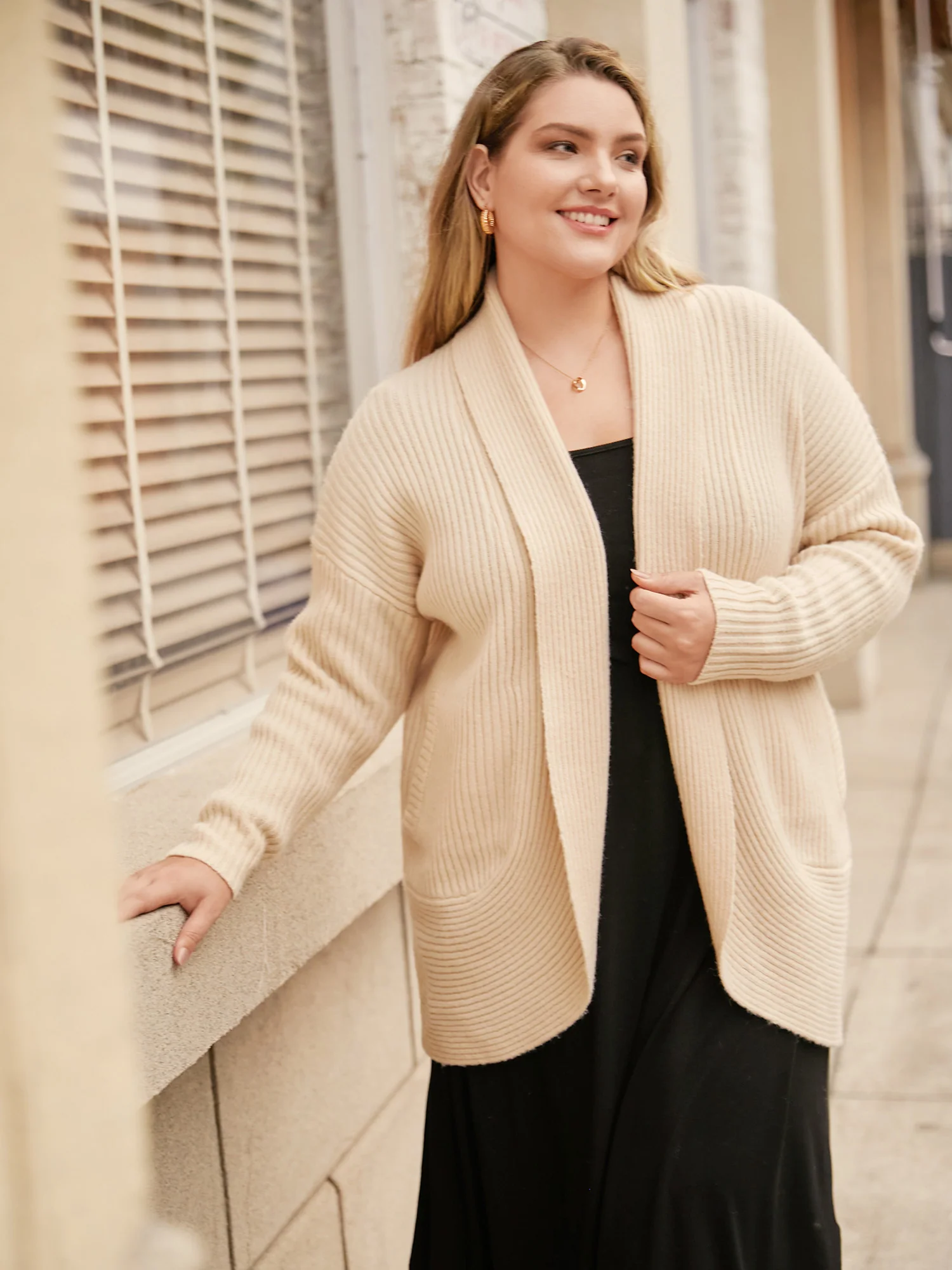Airy Cozy Shawl Collar Open Cardigan - Image 2