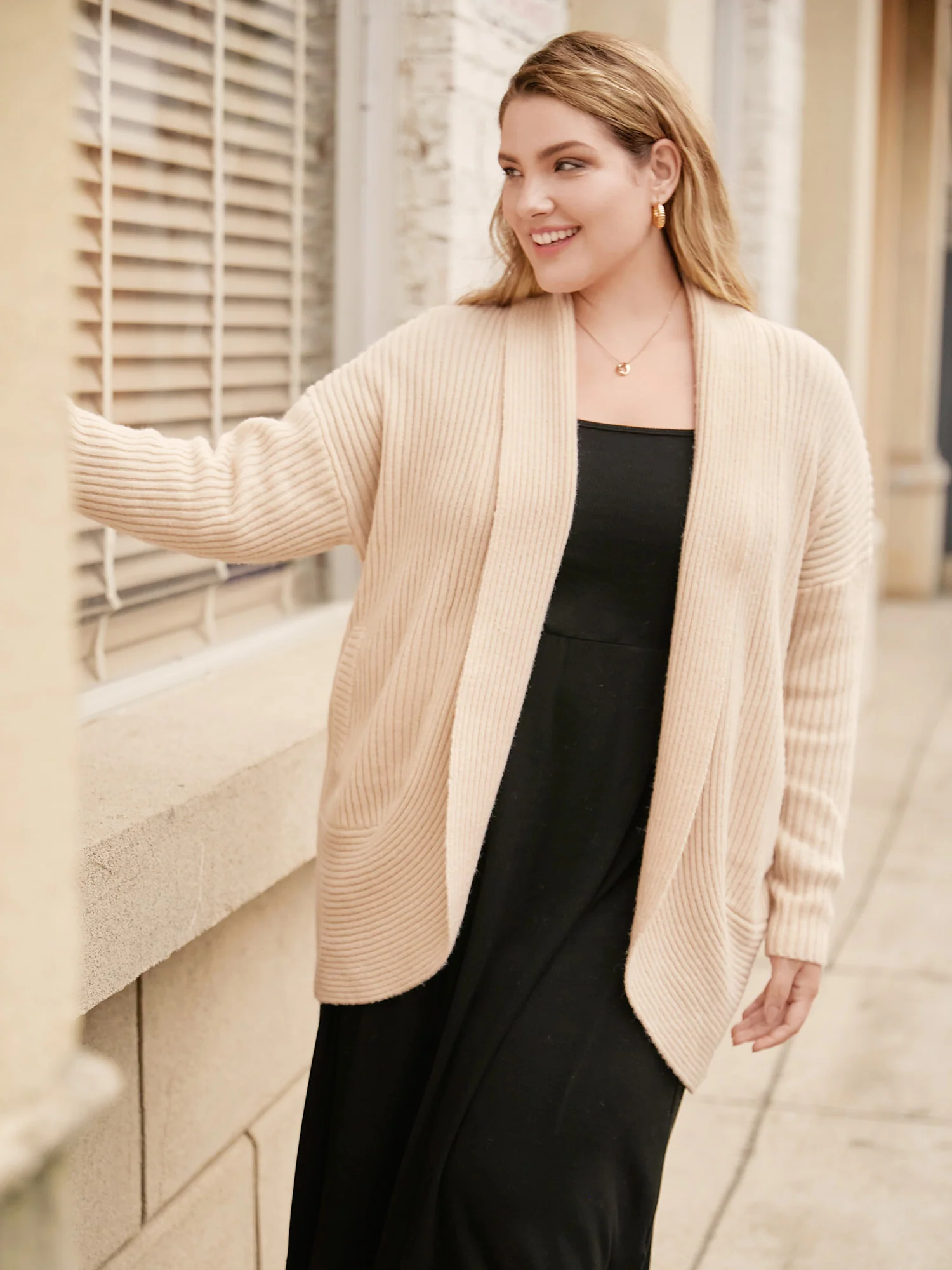 Airy Cozy Shawl Collar Open Cardigan - Image 3
