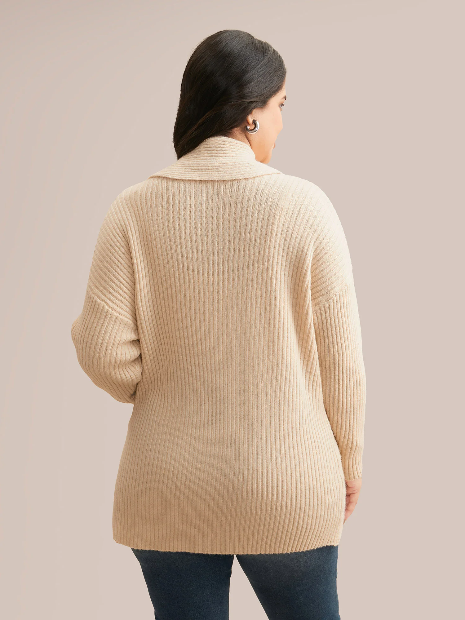 Airy Cozy Shawl Collar Open Cardigan - Image 4