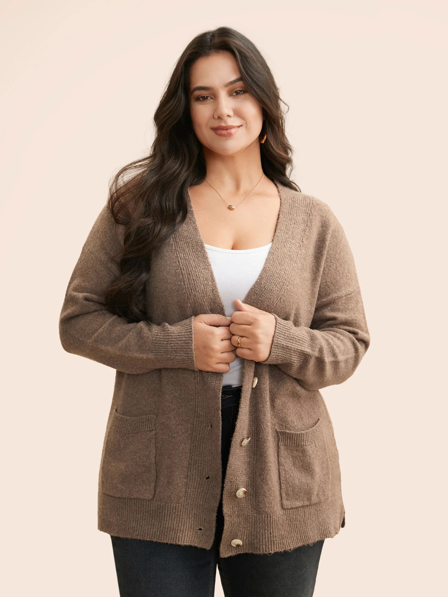 Airy Cozy V Neck Cardigan - Image 3