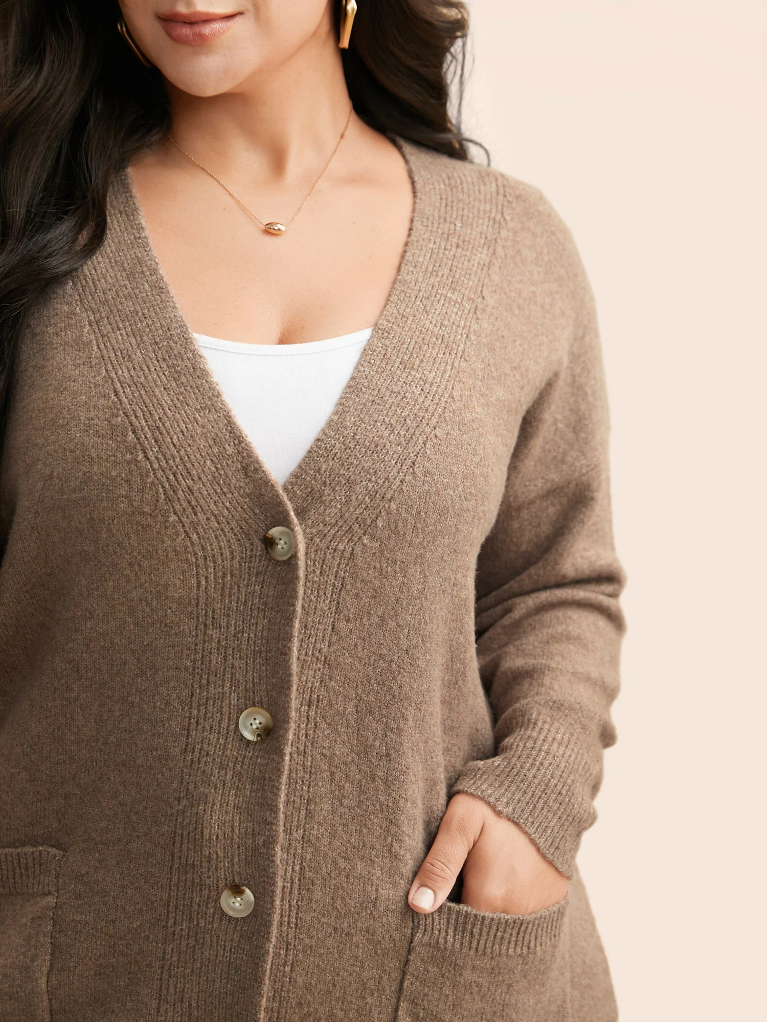 Airy Cozy V Neck Cardigan - Image 5