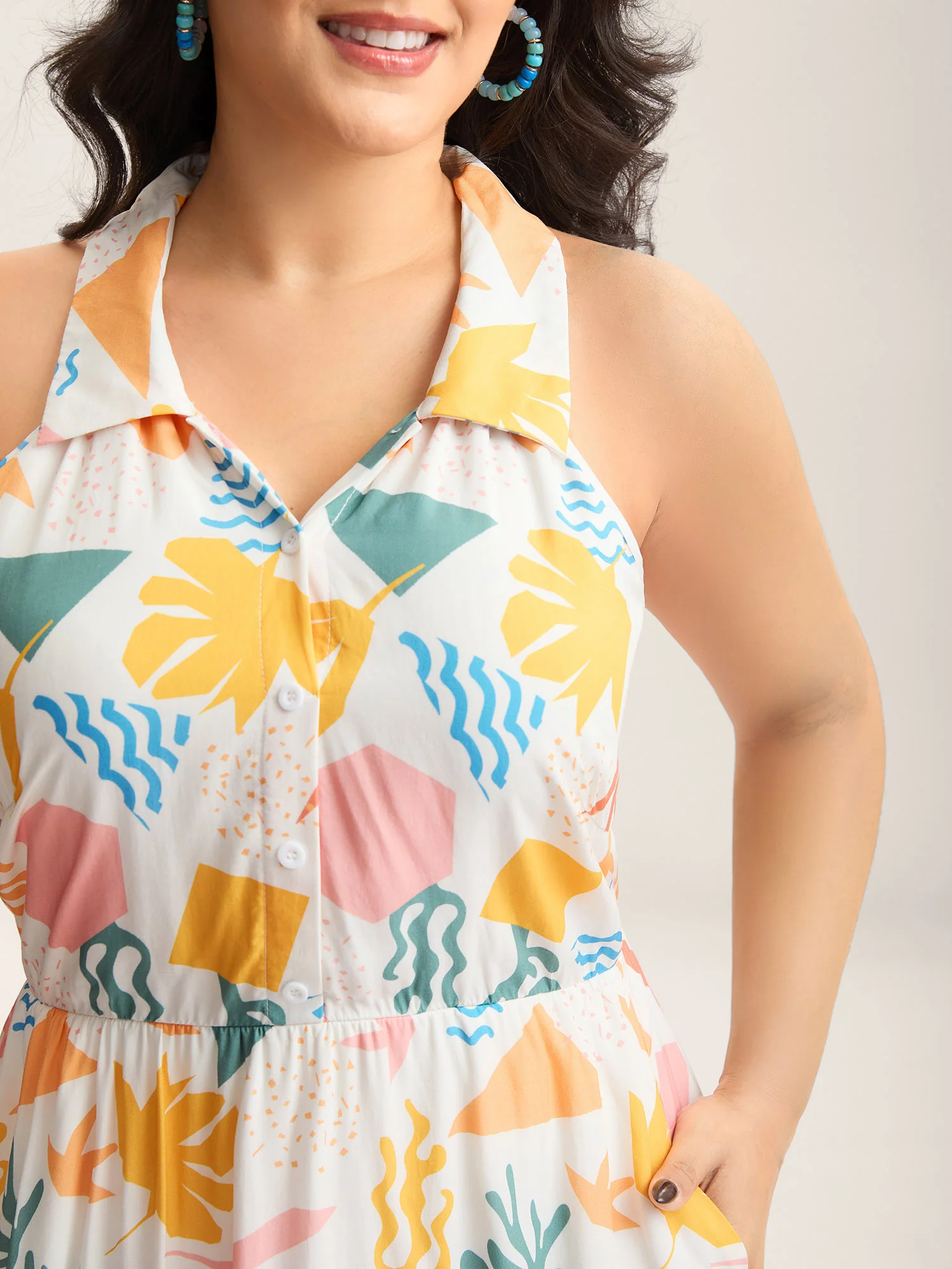 All About Sea Stretchy Waist Midi Dress - Image 2