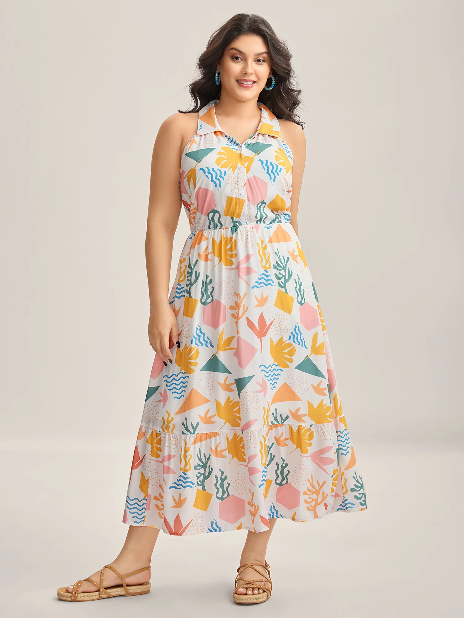 All About Sea Stretchy Waist Midi Dress - Image 3
