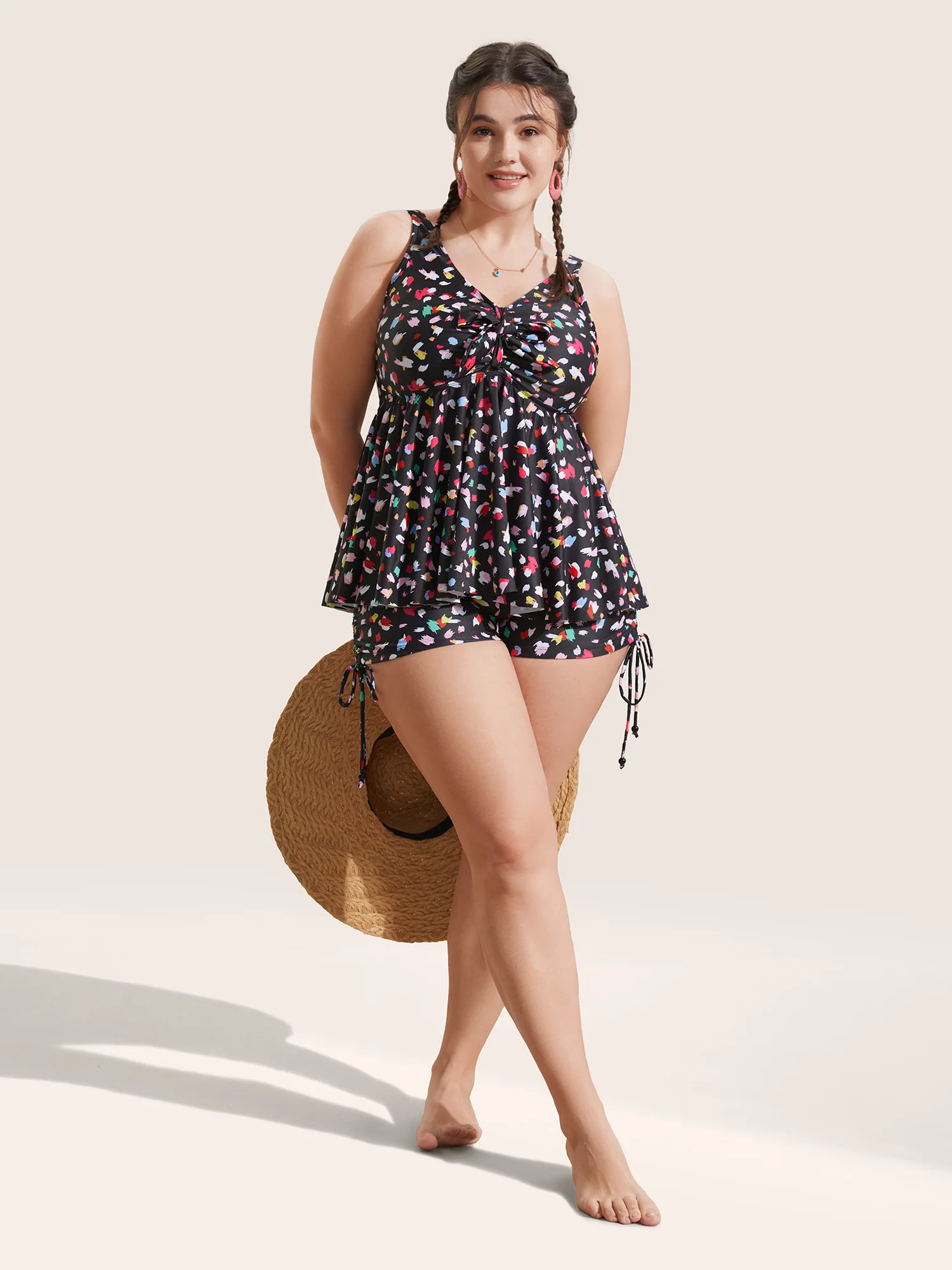 Allover Print Drawstring Skinny Swim Bottom - Image 9