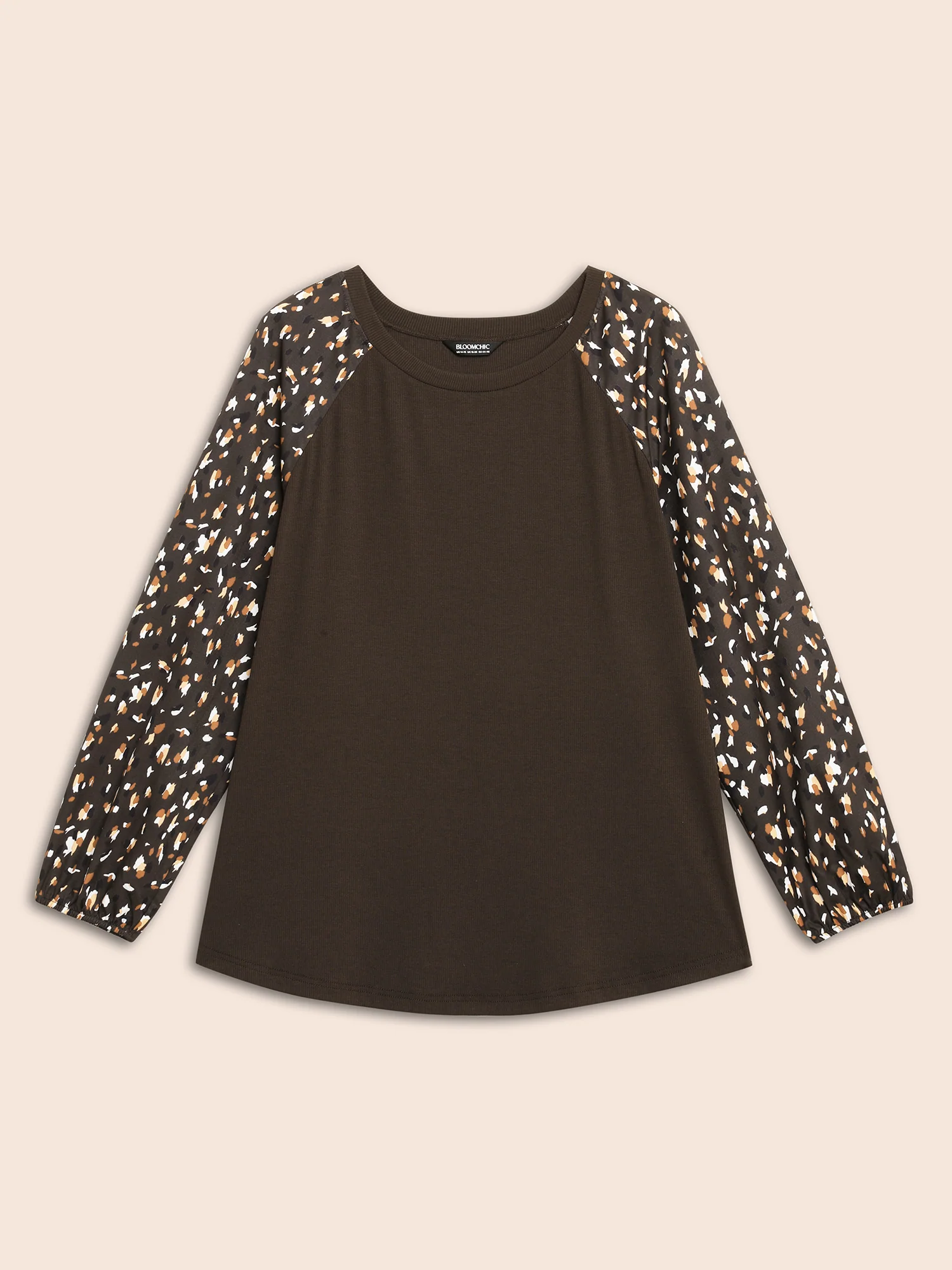 Allover Print Patchwork Raglan Sleeve T-shirt - Image 8