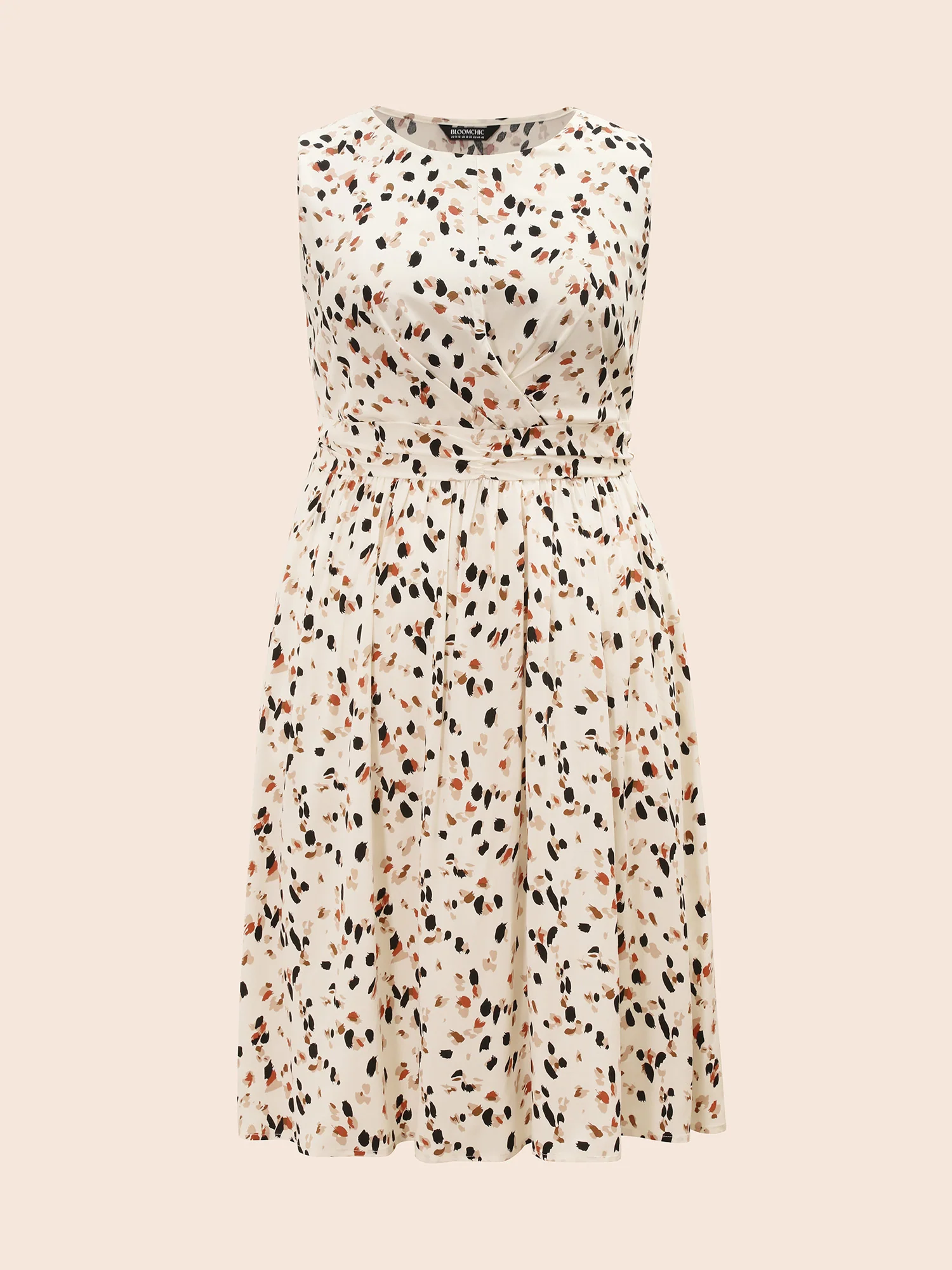 Allover Print Pocket Flutter Crossover Ruched Tank Dress - Image 11