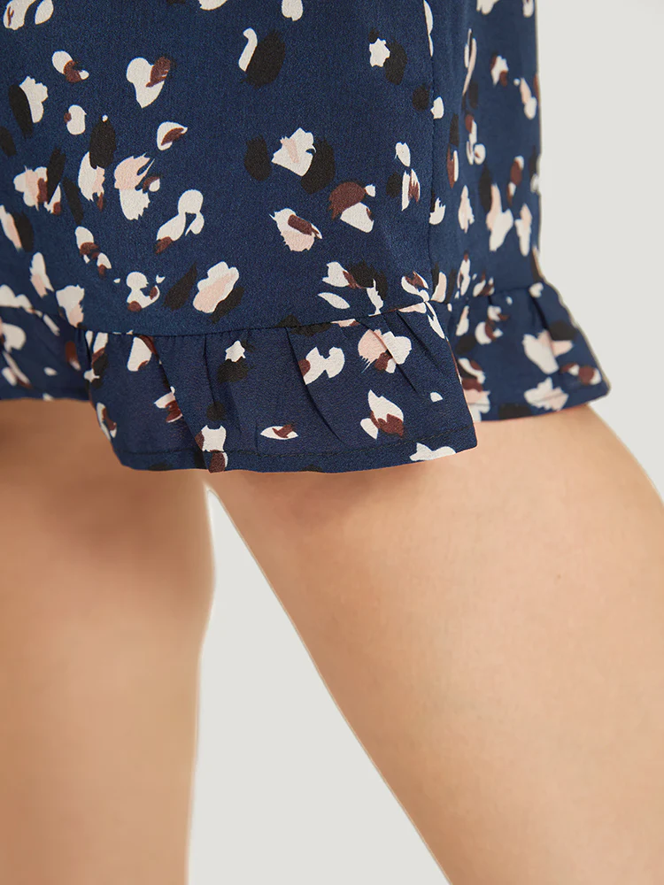 Allover Print Pocket Flutter Trim Dress - Image 6