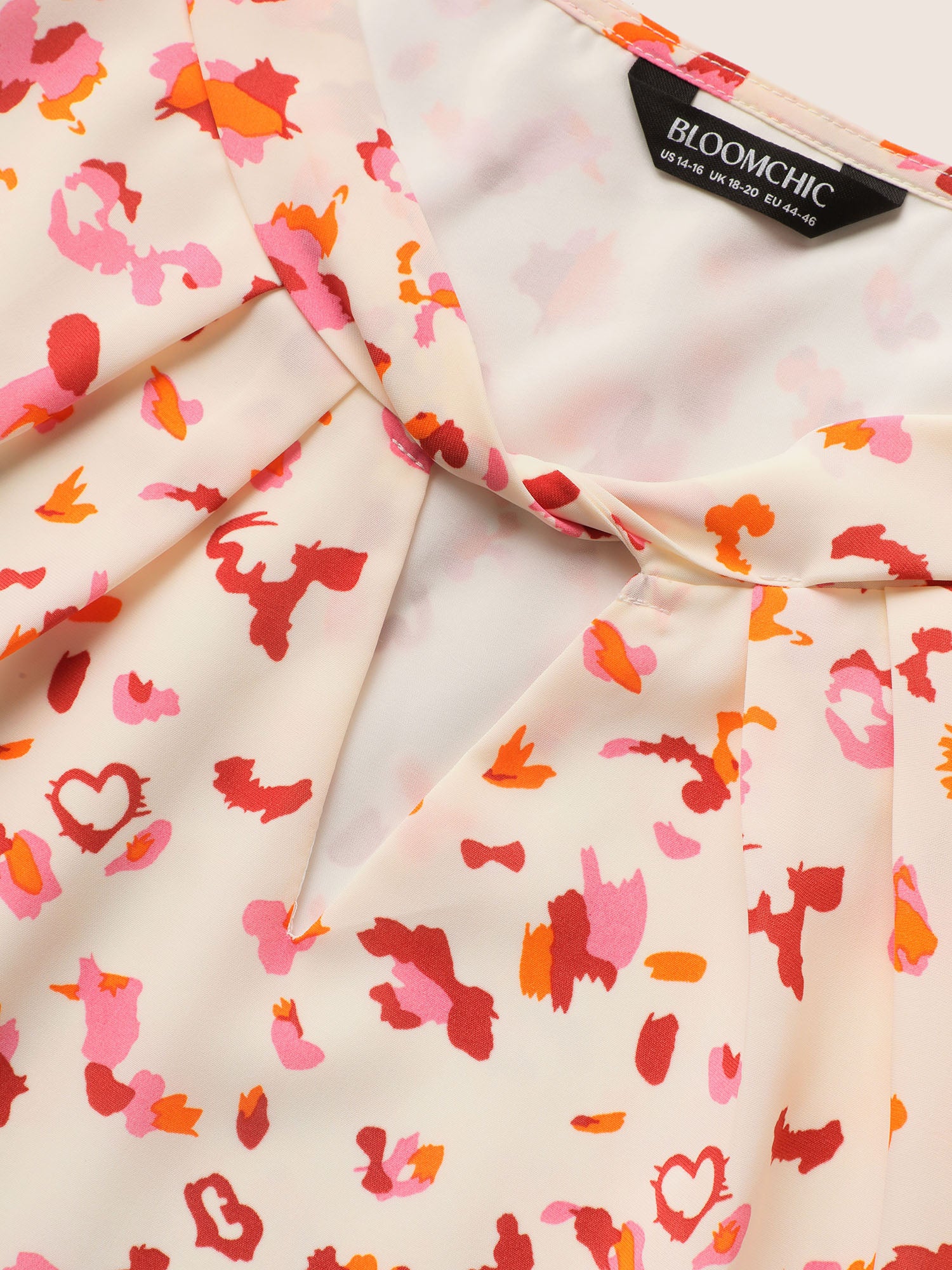 Allover Print Ruffle Sleeve Keyhole Blouse - Image 7