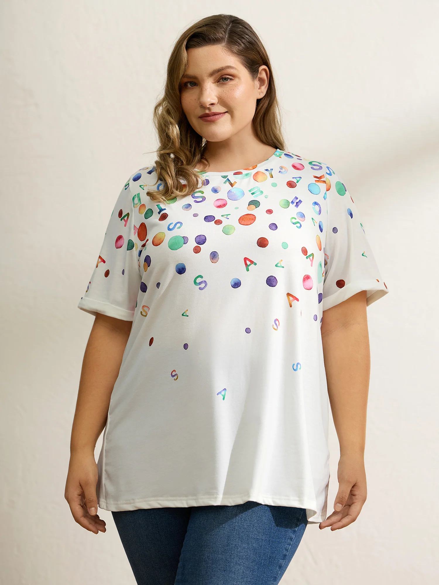 Alphabets Party Round Neck T-Shirt - Image 2