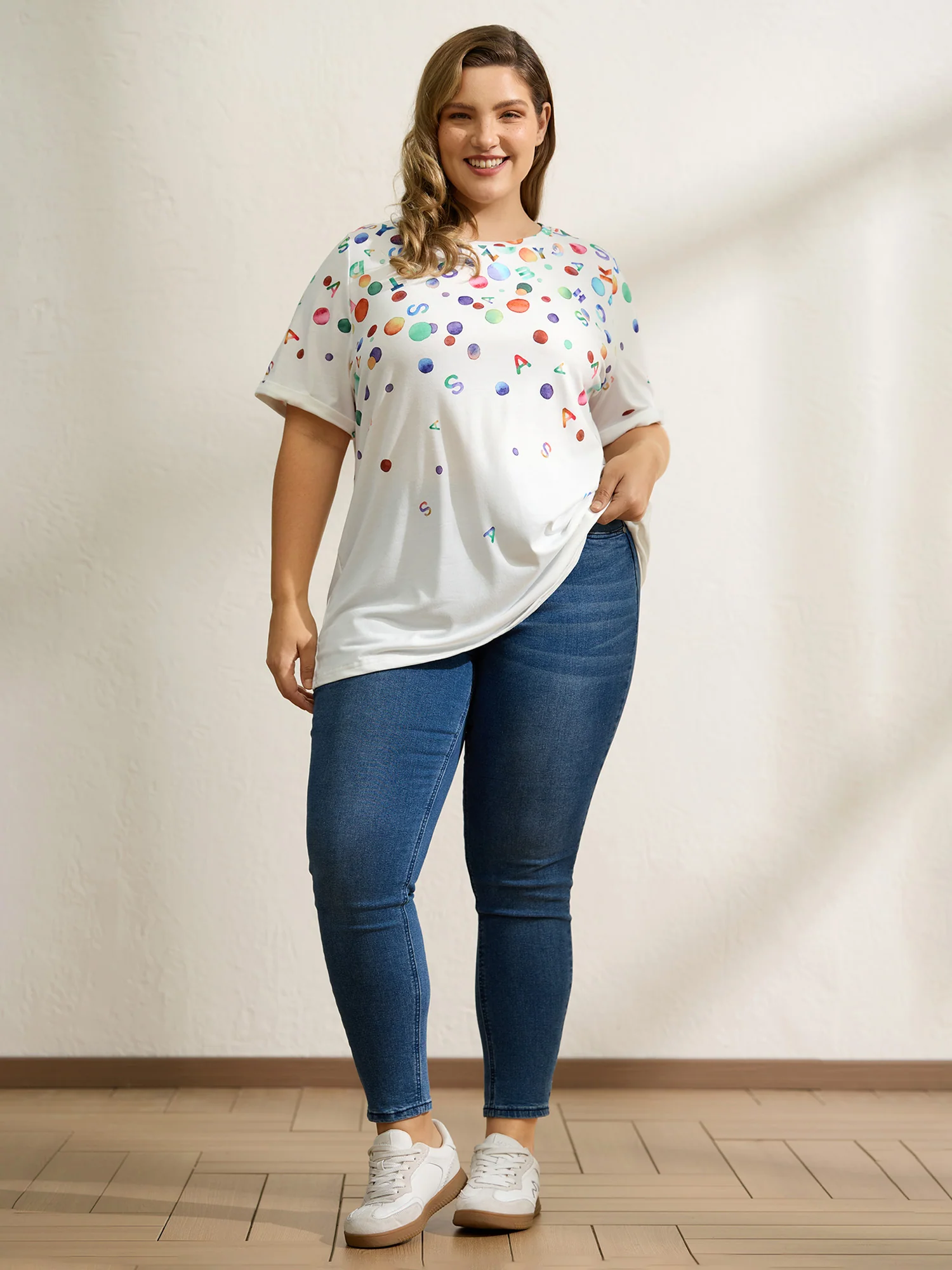 Alphabets Party Round Neck T-Shirt - Image 3