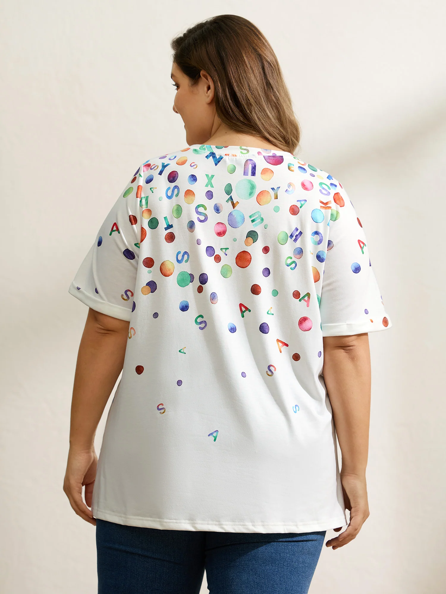 Alphabets Party Round Neck T-Shirt - Image 4