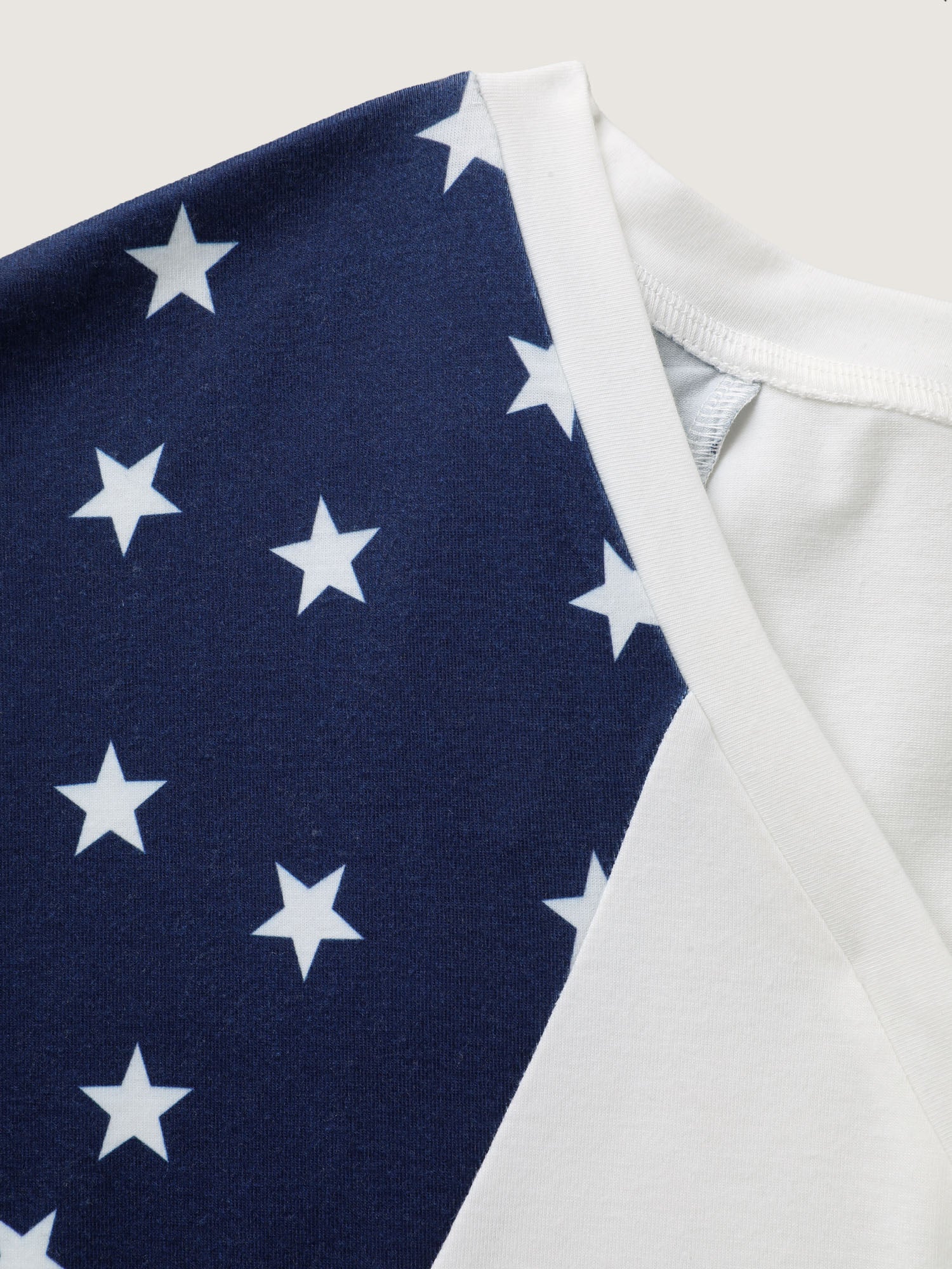 American Flag Print V-Neck T-Shirt - Image 7
