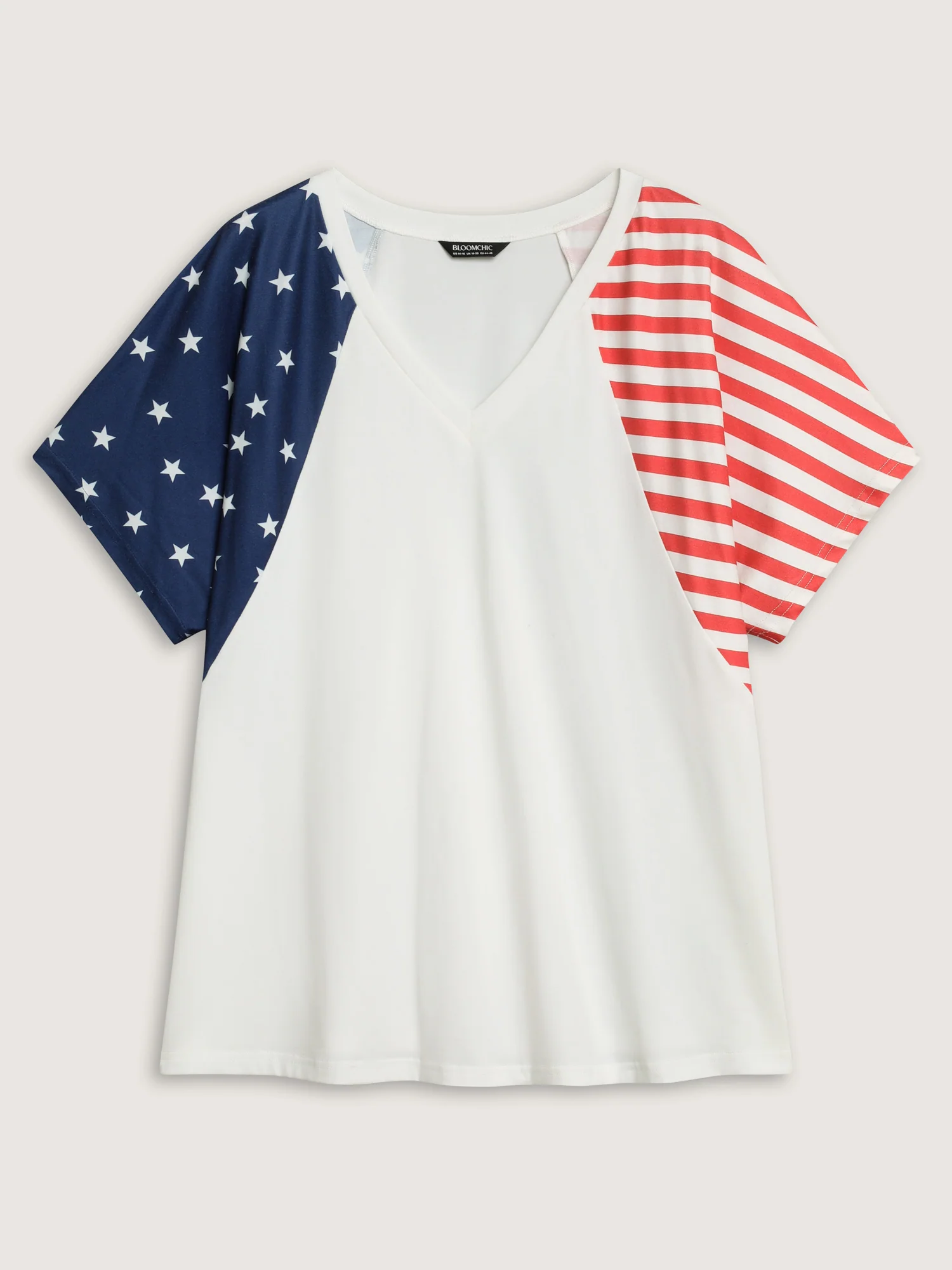 American Flag Print V-Neck T-Shirt - Image 8