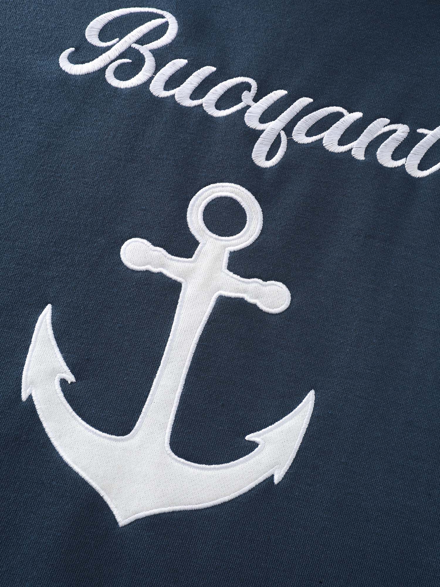 Anchor Applique Embroidery Contrast Sweatshirt - Image 6
