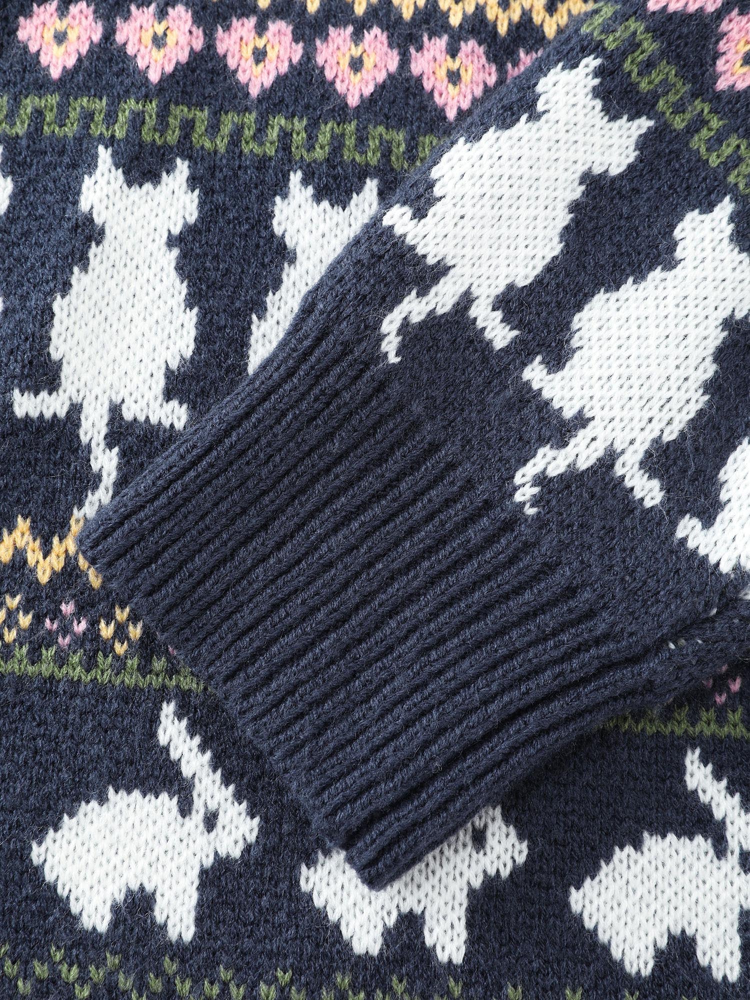 Animal Jacquard Pattern Pockets Knit Cardigan - Image 6