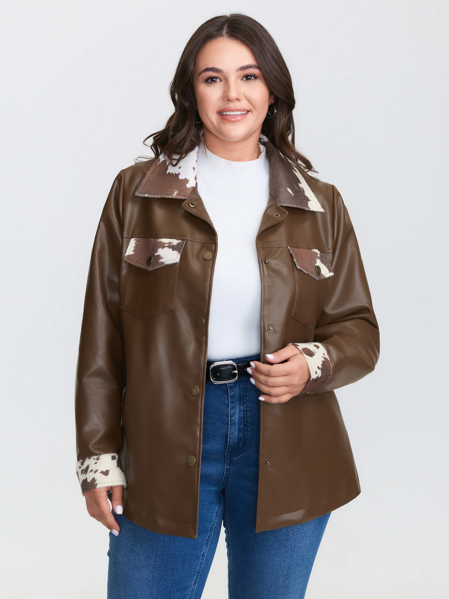 Animal Pattern Button-Down Jacket - Image 2