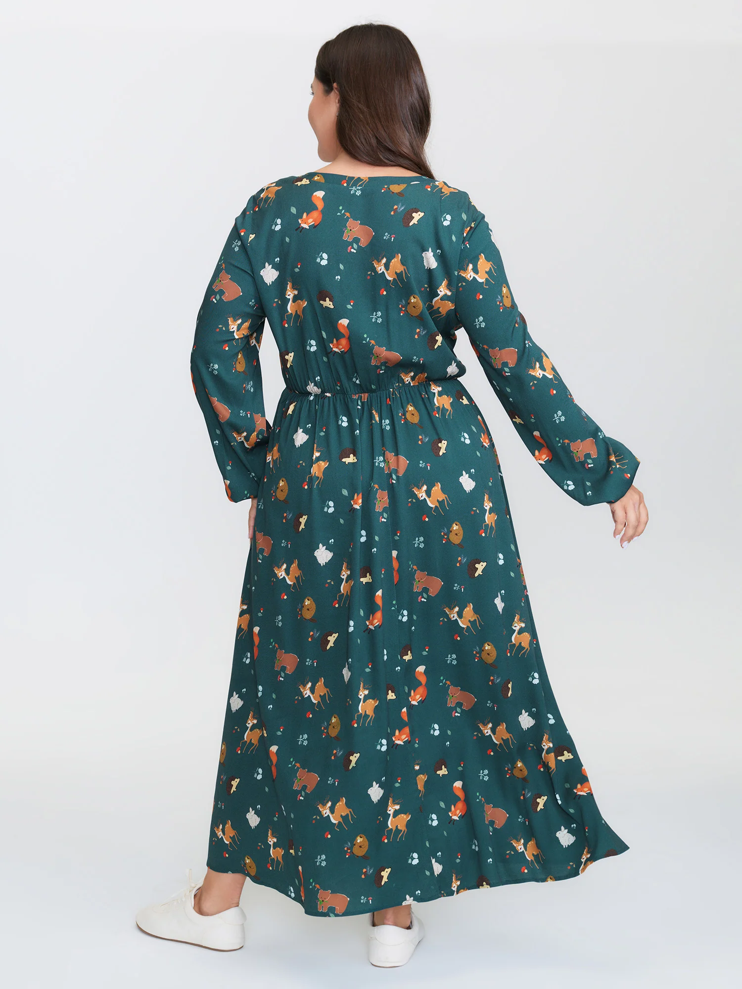 Animal Printed Cross-Tie Neckline Maxi Dress - Image 5
