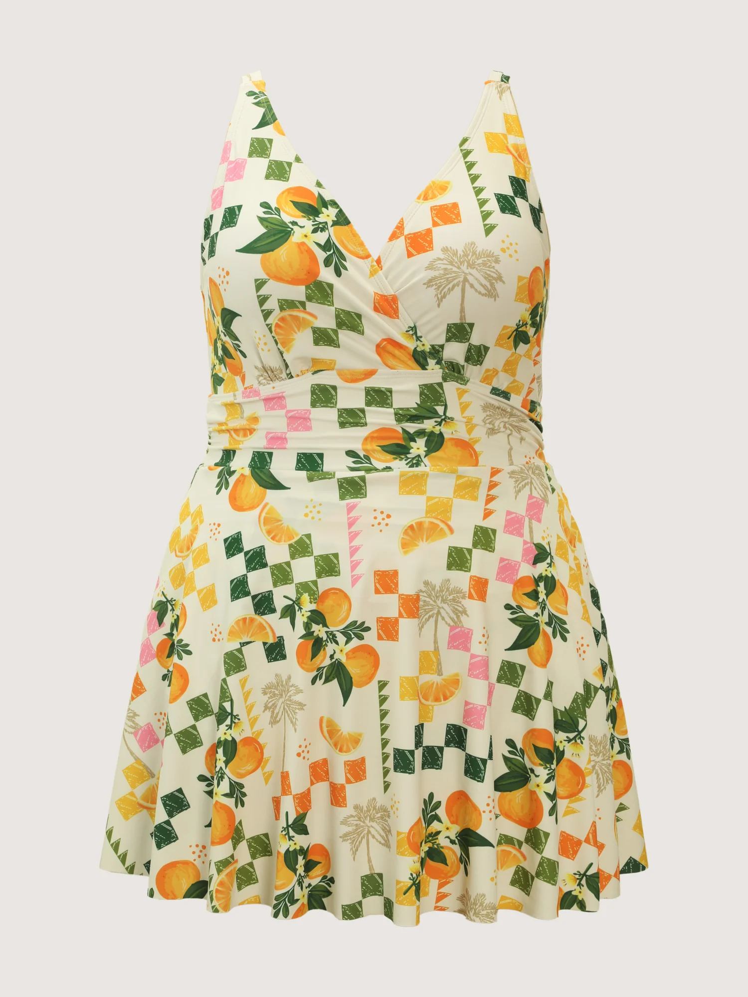 Anti-Float Tie Citrus Print Swim Dress - Image 6