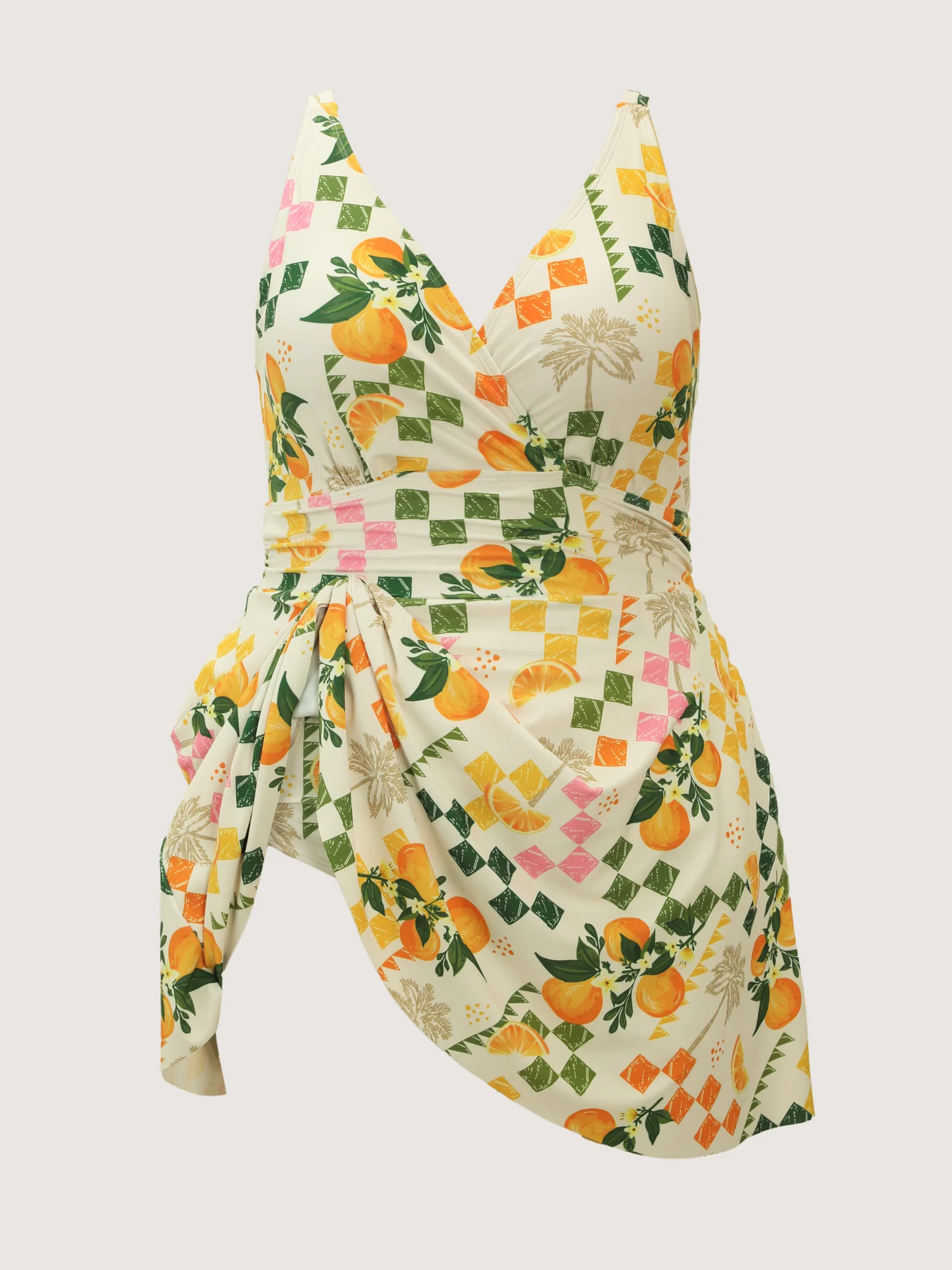 Anti-Float Tie Citrus Print Swim Dress - Image 7