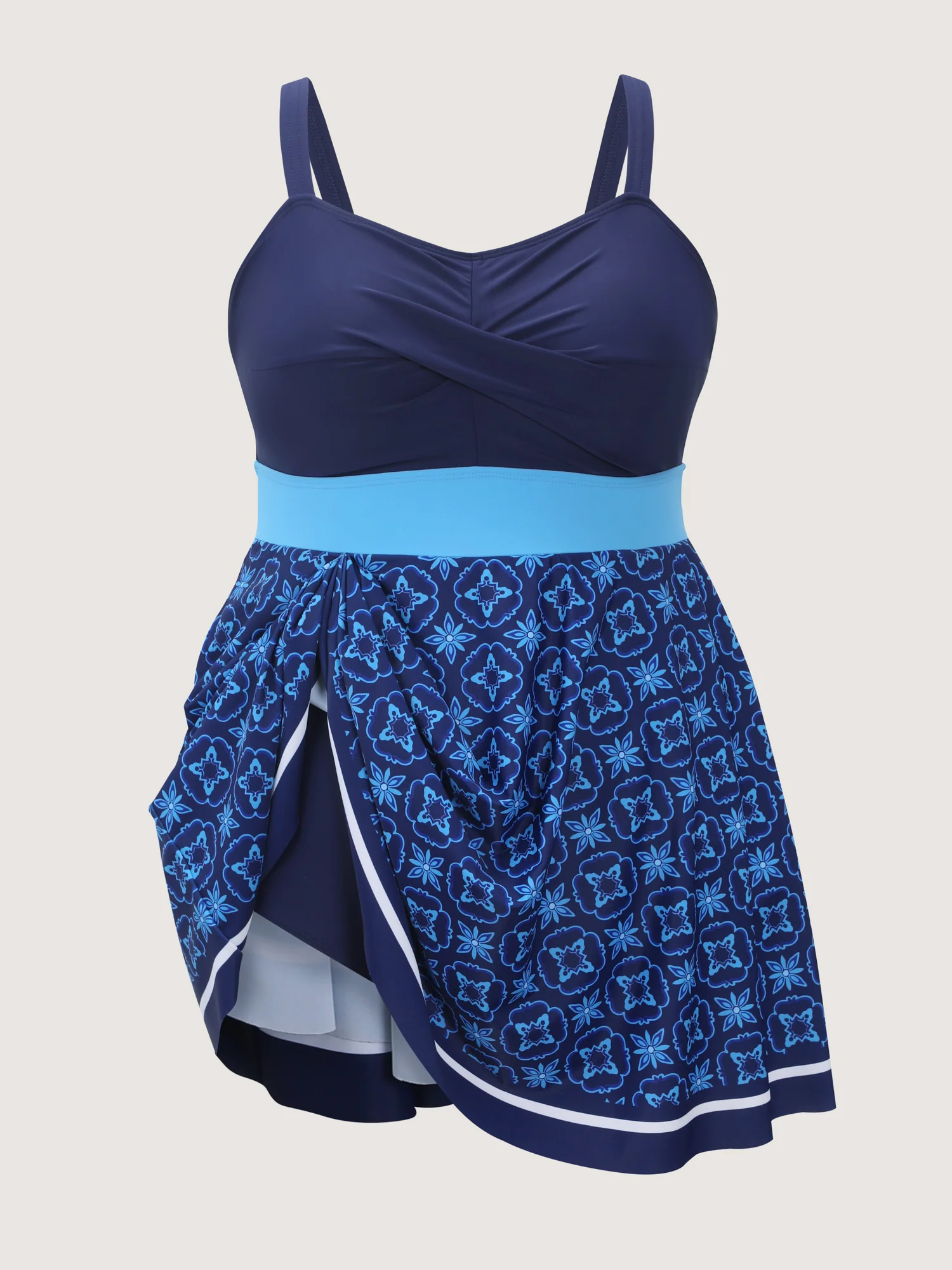 Anti-Float Tie Geometric Print Swim Dress - Image 6