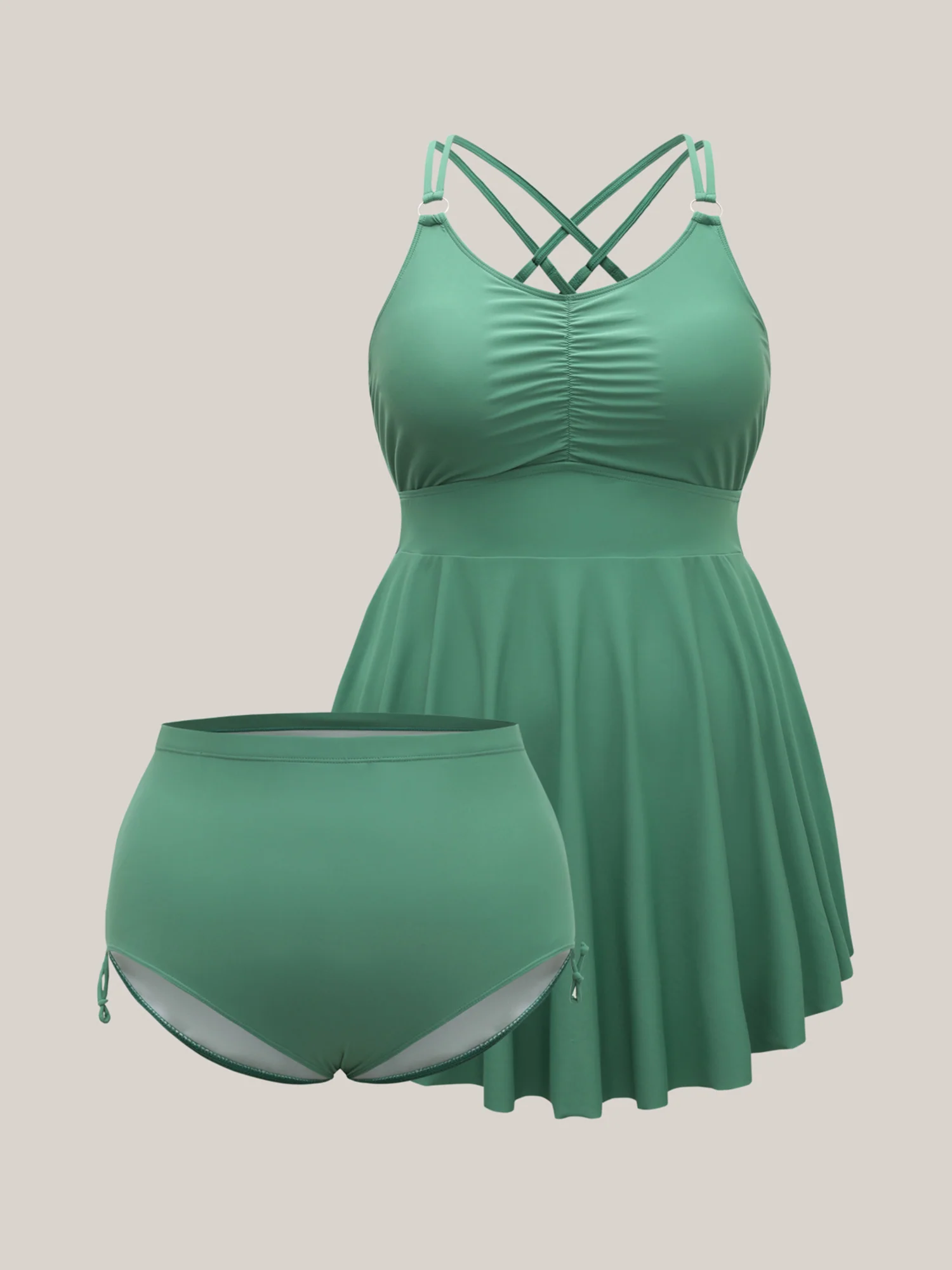 Anti Float Tie Metal Detail Swim Dress - Image 9
