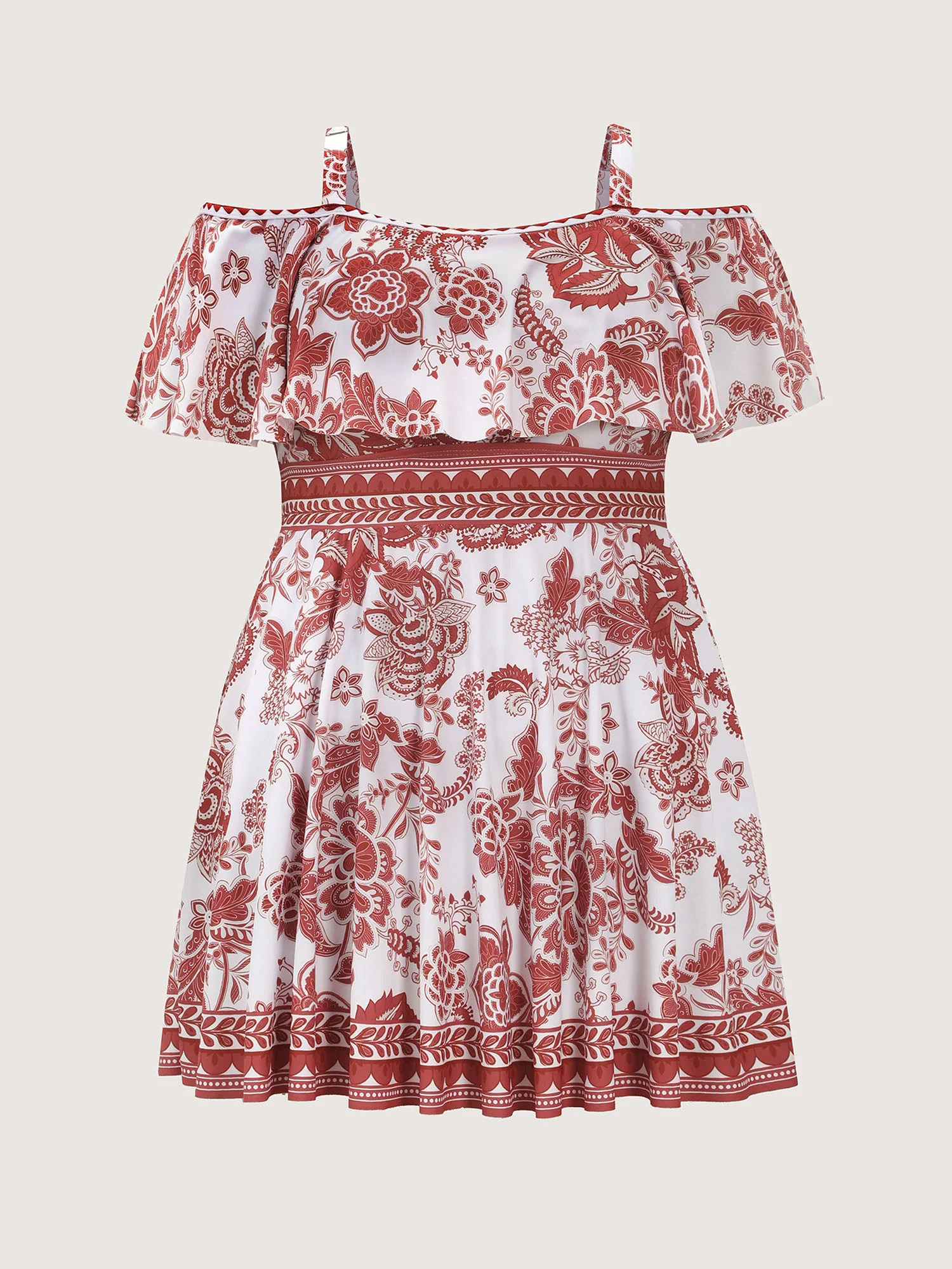 Anti-Float Tie Off-Shoulder Swim Dress - Image 8
