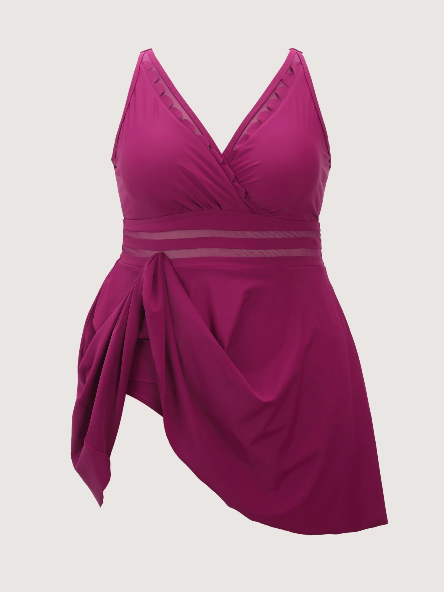 Anti-Float Tie Surplice Neckline Swim Dress - Image 7