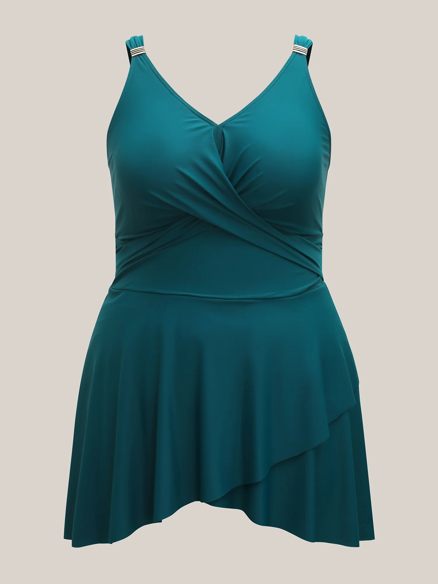 Anti-Float Tie Twist Solid Swim Dress - Image 6
