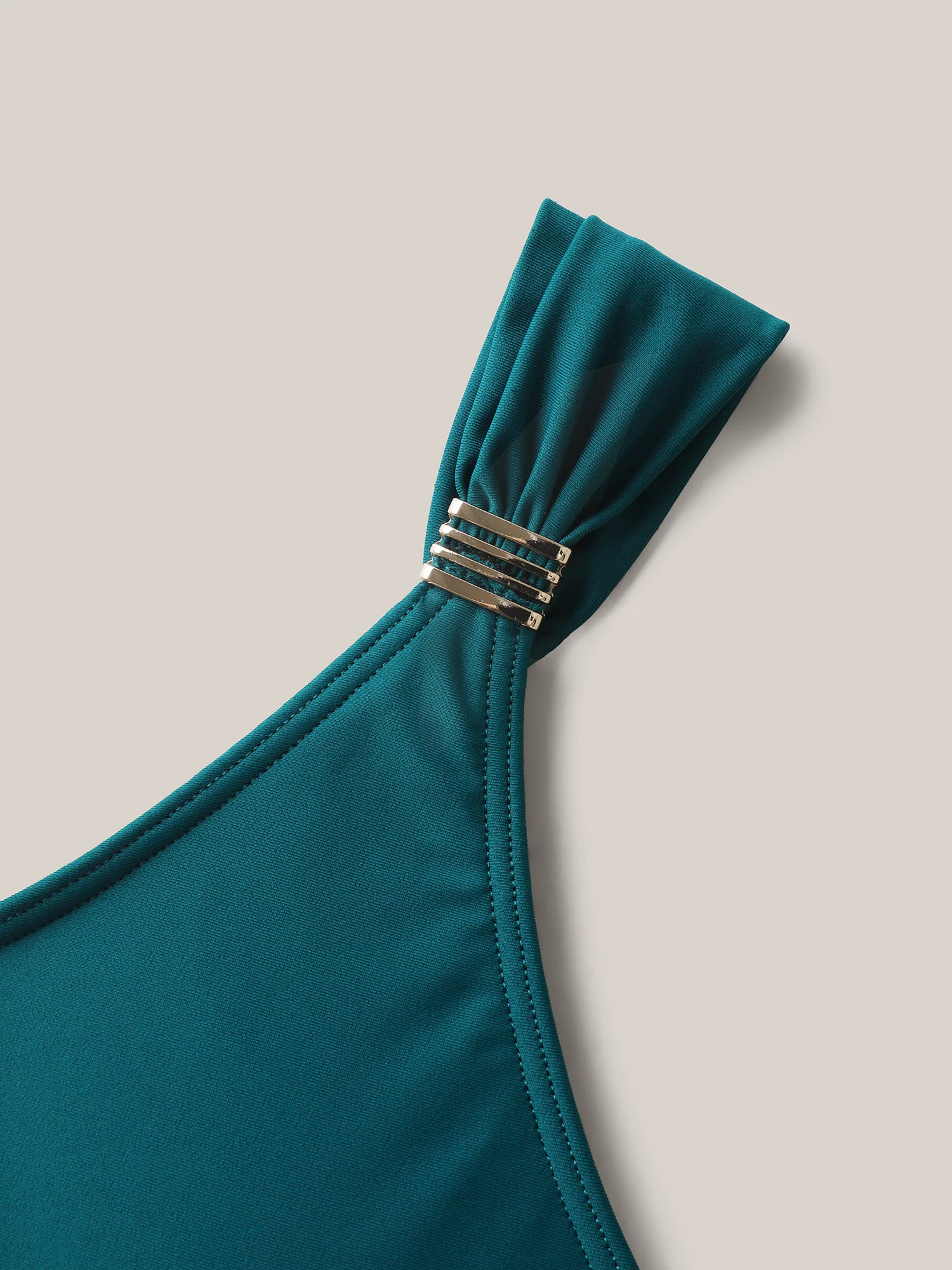 Anti-Float Tie Twist Solid Swim Dress - Image 8