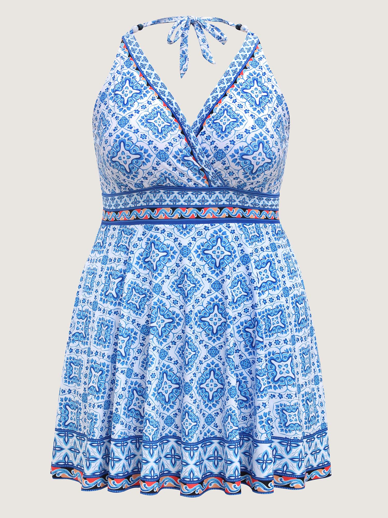 Anti-Float Ties Boho Beaded Swim Dress - Image 8