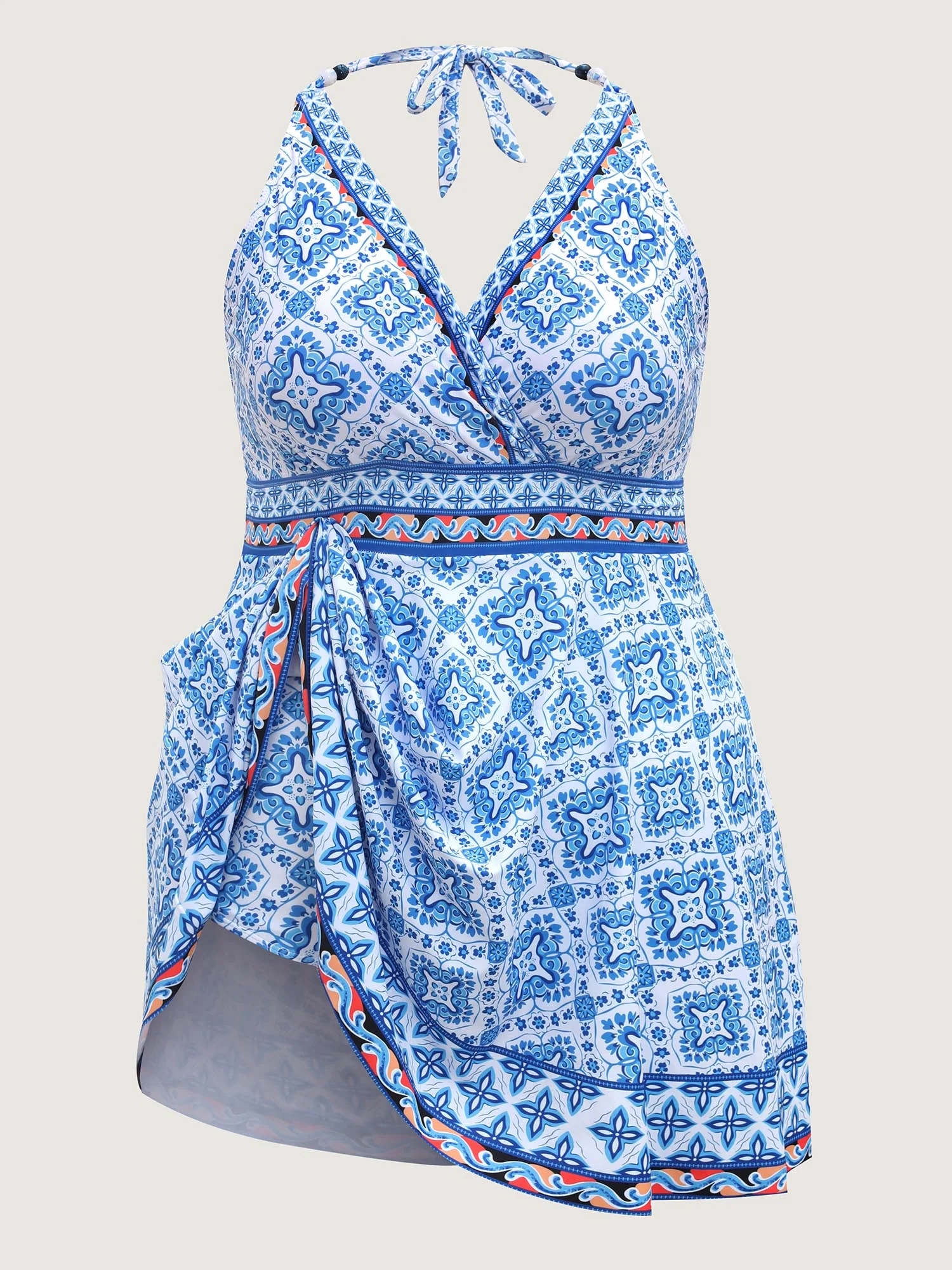Anti-Float Ties Boho Beaded Swim Dress - Image 9
