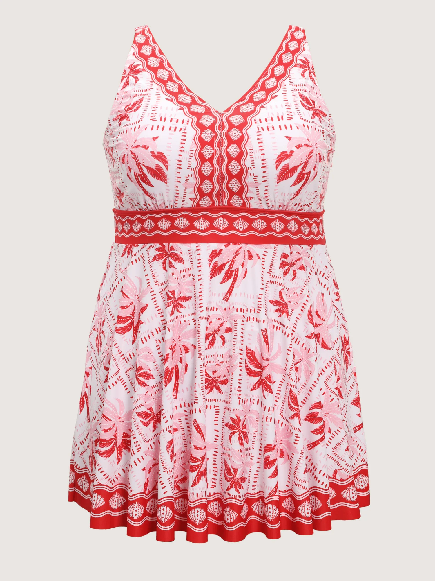 Anti-Float Ties Palm Tree Swim Dress - Image 8