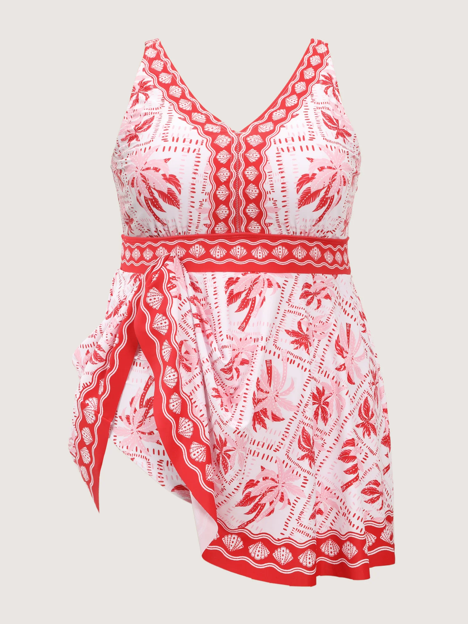 Anti-Float Ties Palm Tree Swim Dress - Image 9