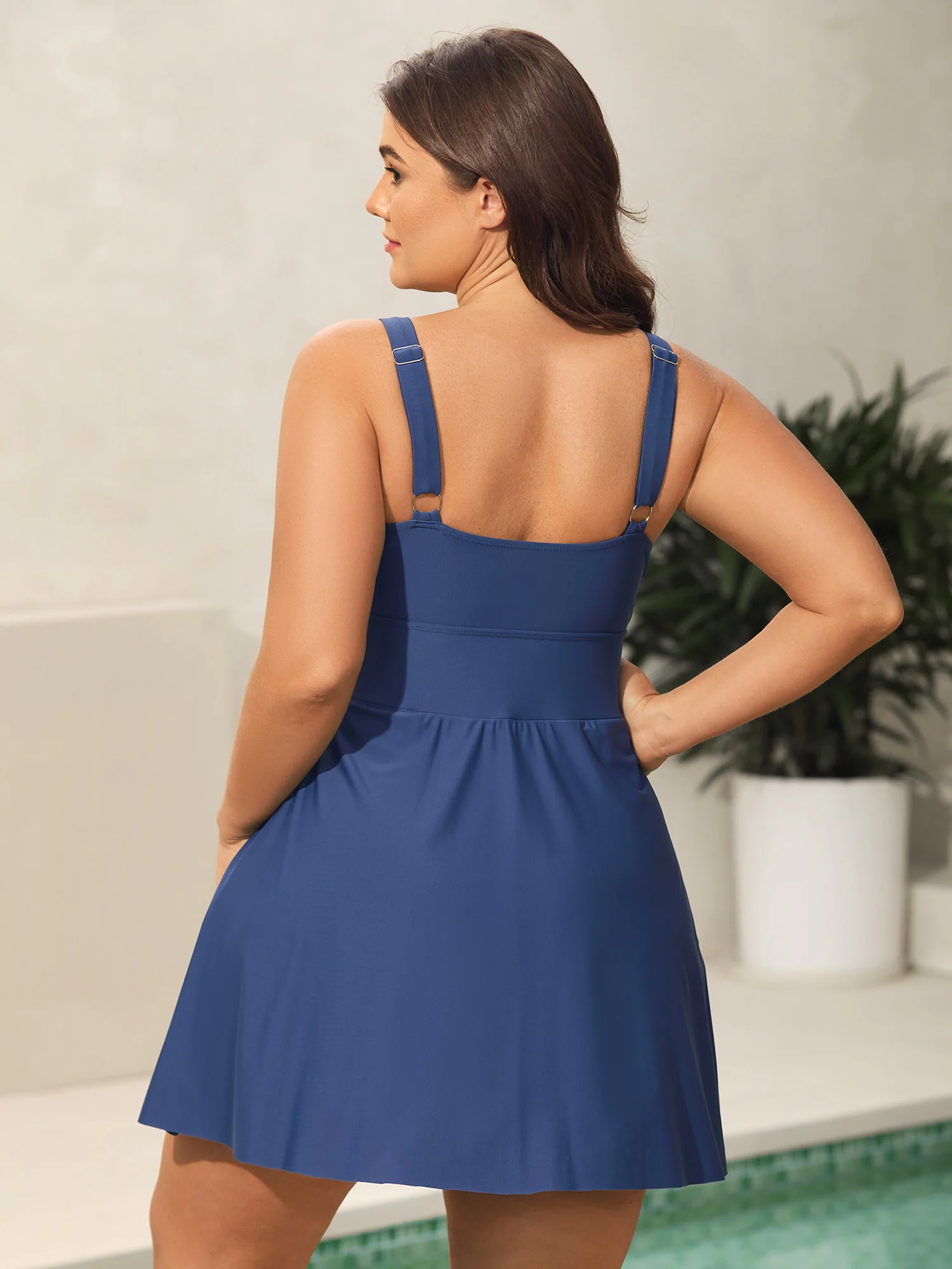 Anti-Float Ties Split Swim Dress - Image 4