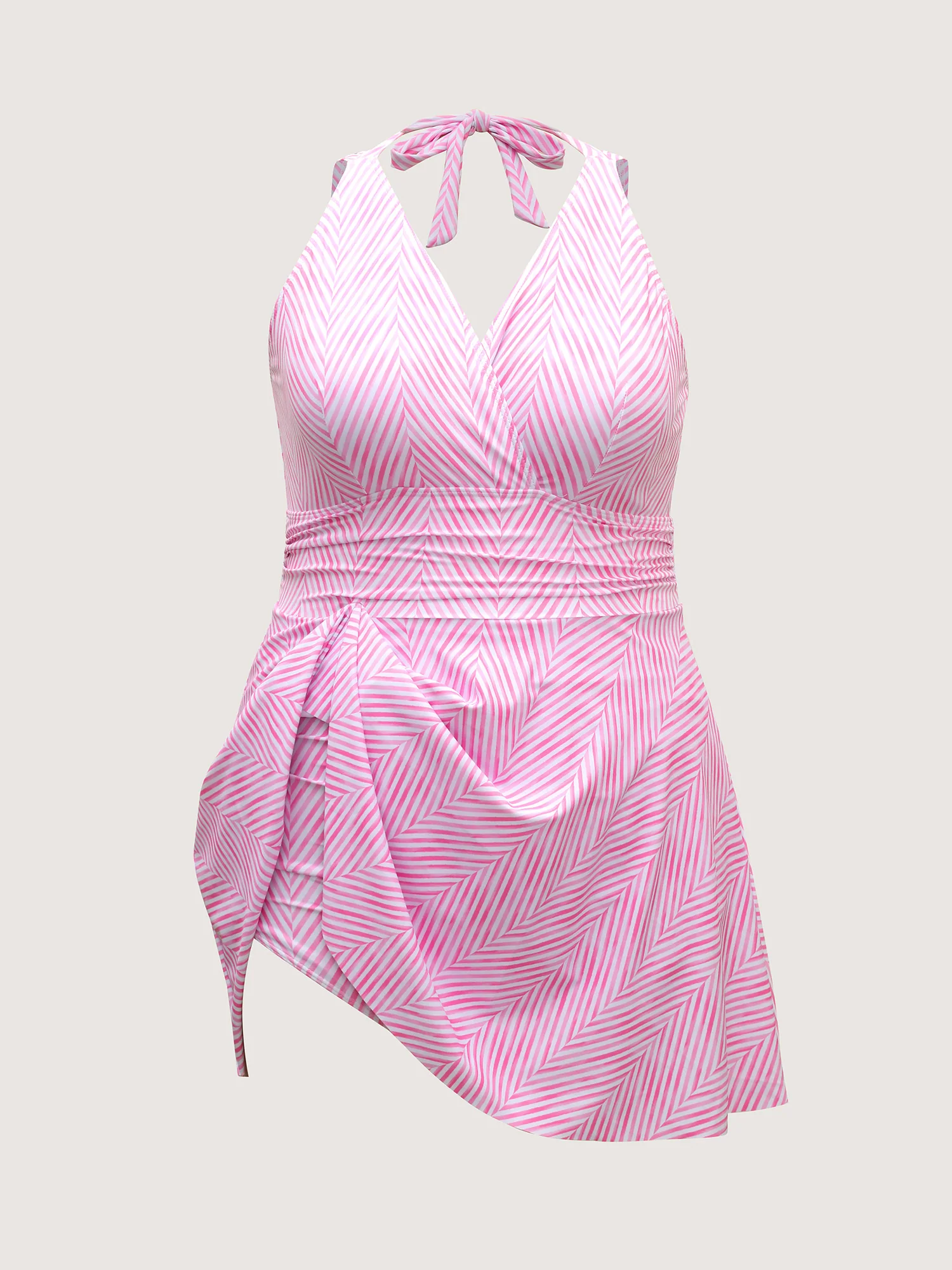 Anti-Float Ties Stripes Swim Dress - Image 7