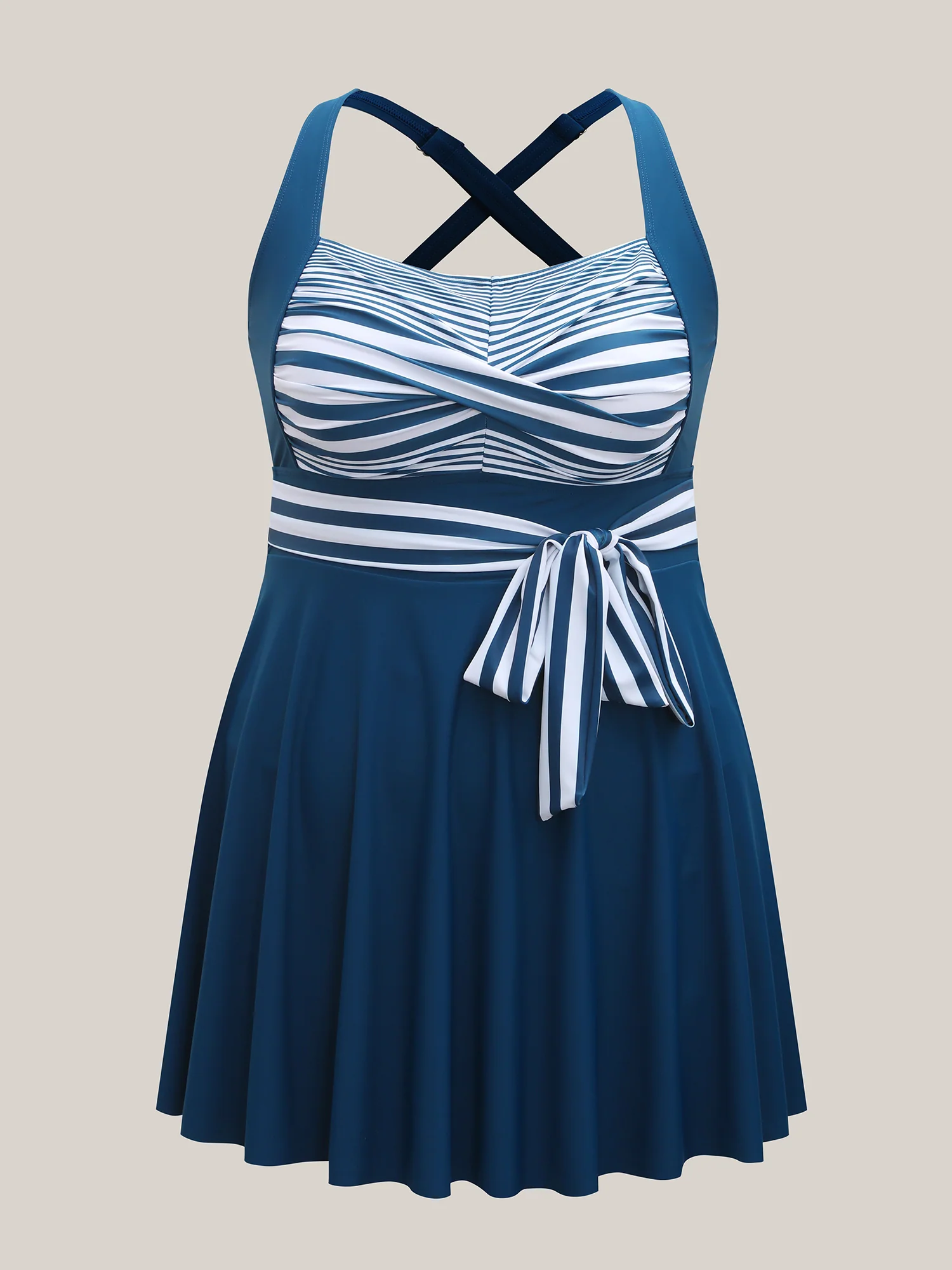 Anti-Float Ties Twist Belted Swim Dress - Image 5