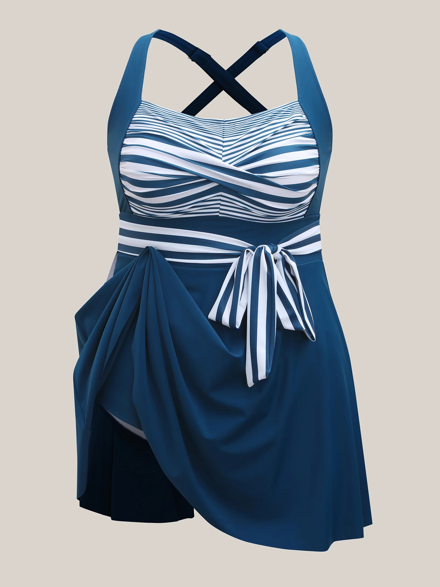 Anti-Float Ties Twist Belted Swim Dress - Image 6