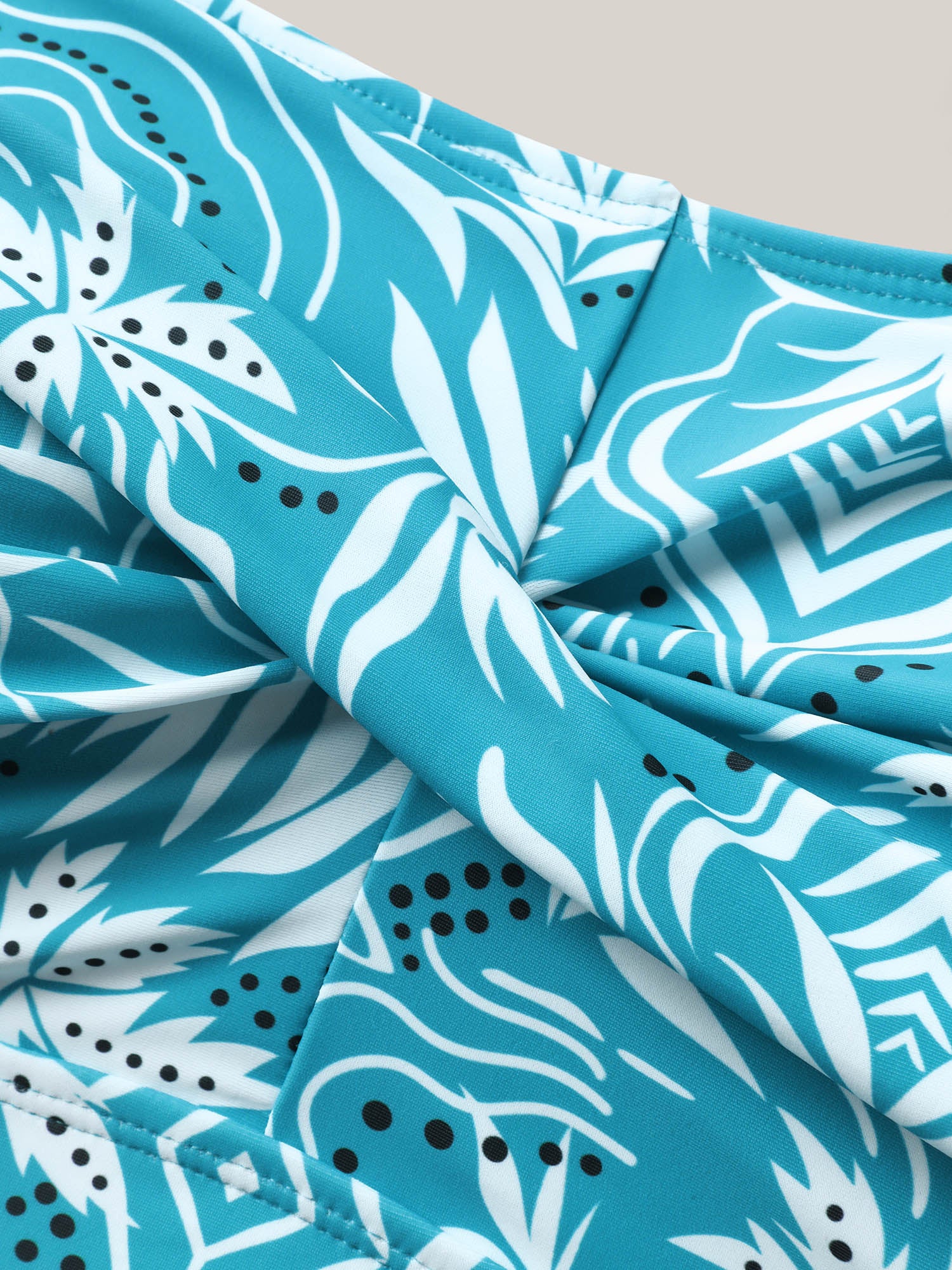 Twist Front Floral Print Swim Dress - Image 5