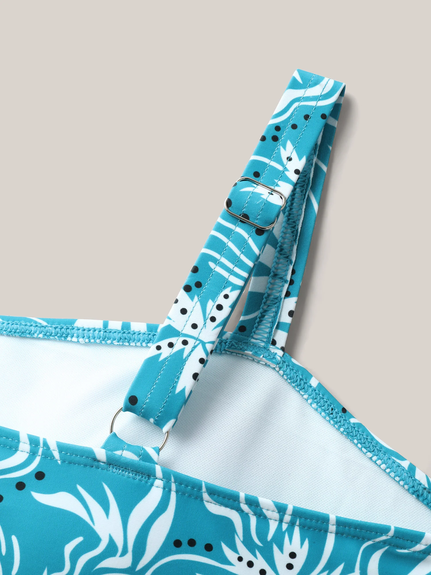 Twist Front Floral Print Swim Dress - Image 6