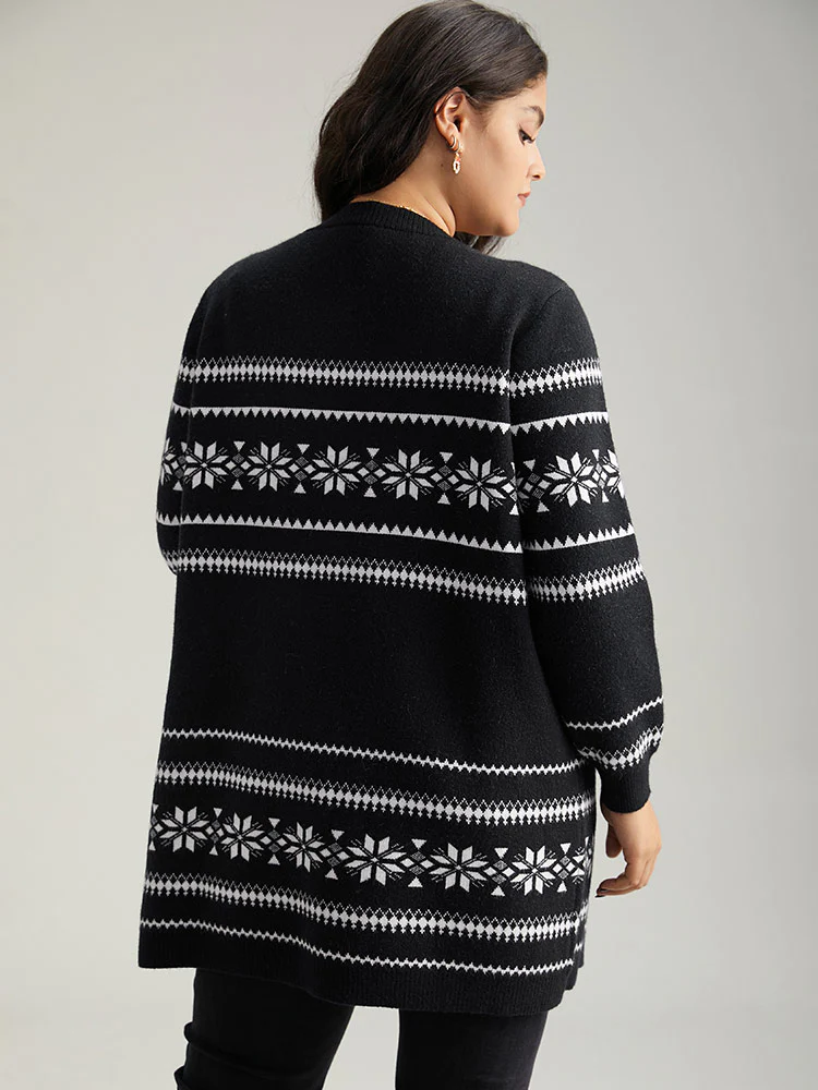 Anti-Pilling Bandana Print Elastic Cuffs Cardigan - Image 2
