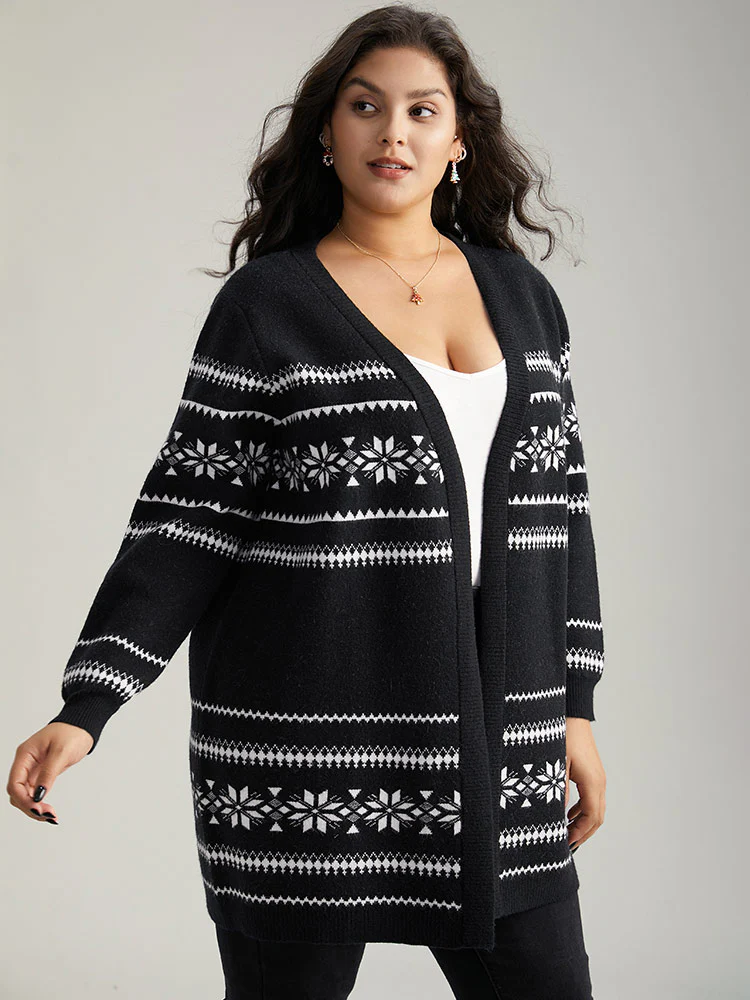Anti-Pilling Bandana Print Elastic Cuffs Cardigan - Image 3
