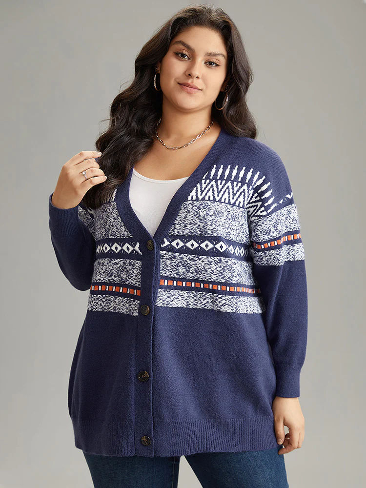 Anti-Pilling Bandana Print Open Front Cardigan - Image 3
