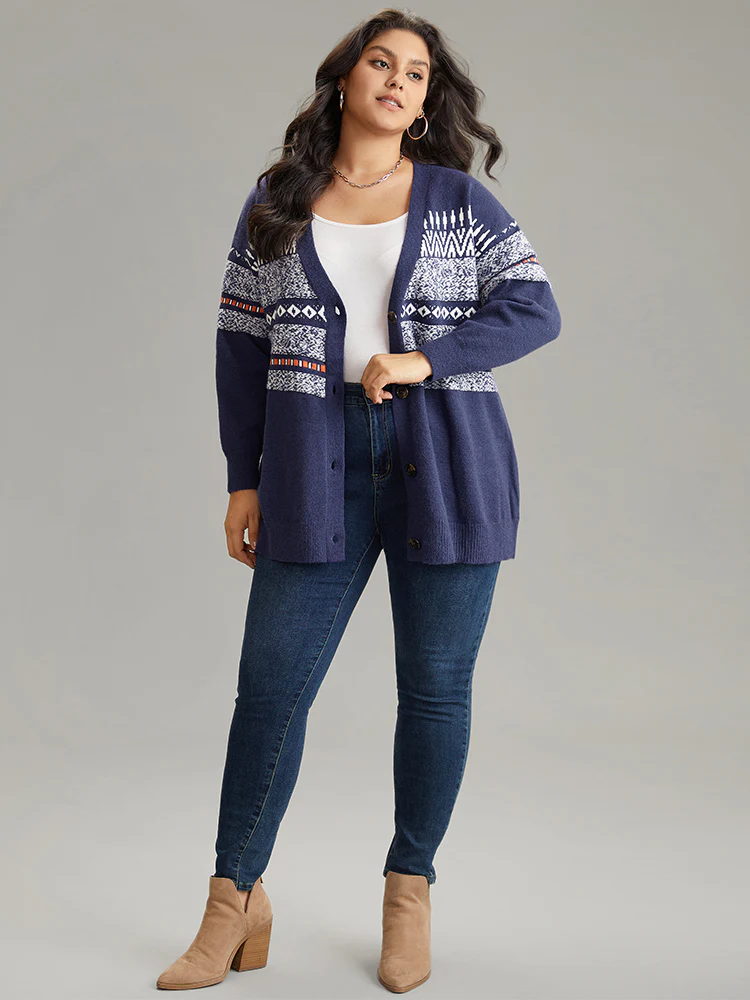 Anti-Pilling Bandana Print Open Front Cardigan - Image 4
