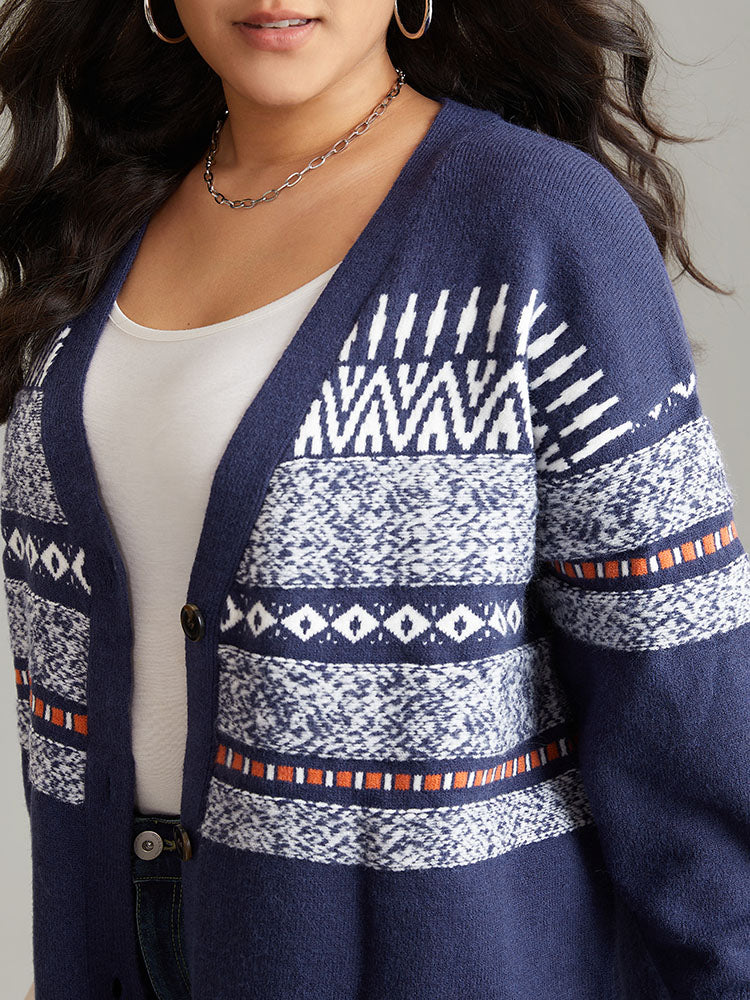 Anti-Pilling Bandana Print Open Front Cardigan - Image 5
