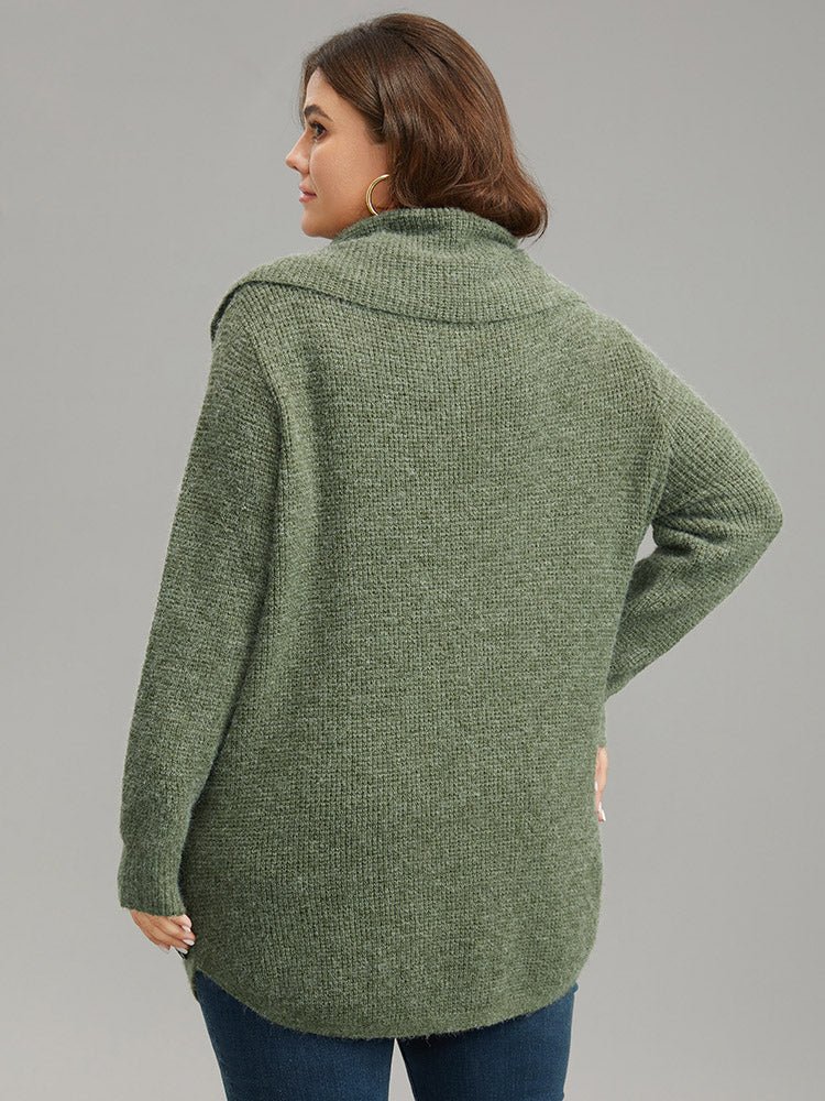 Anti-Pilling Lapel Collar Adjustable Button Pullover - Image 2