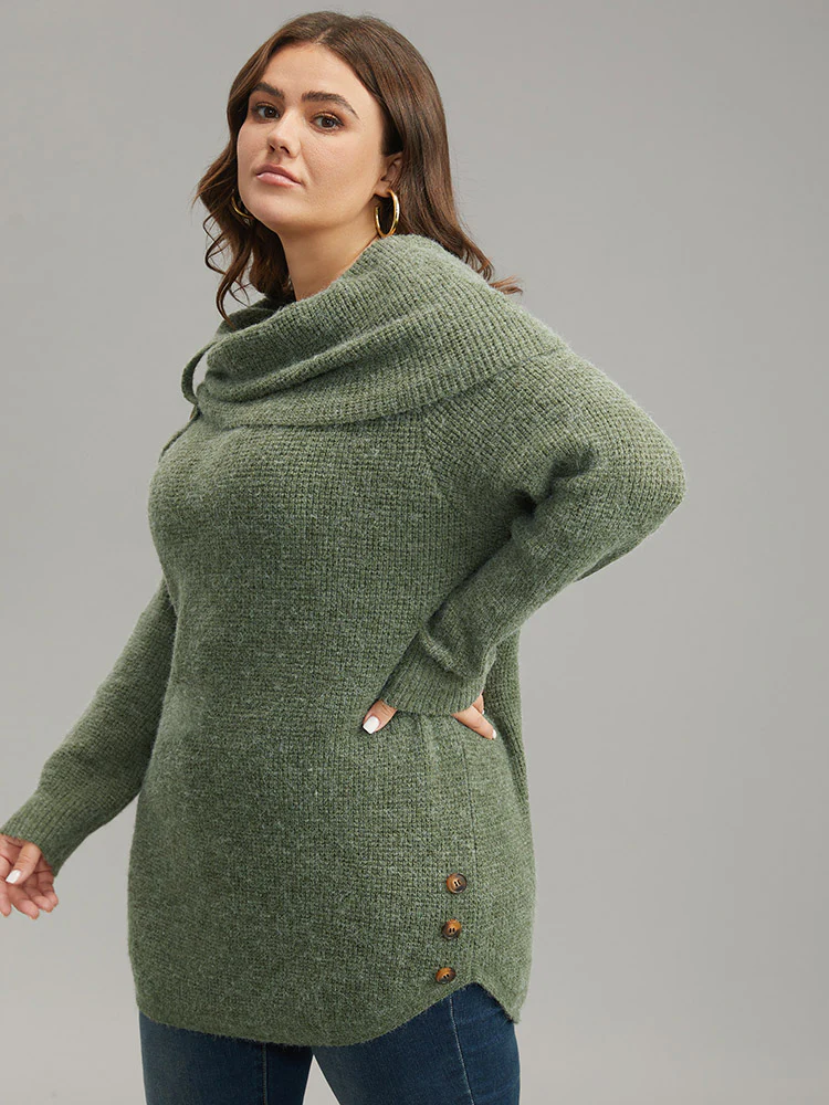 Anti-Pilling Lapel Collar Adjustable Button Pullover - Image 3